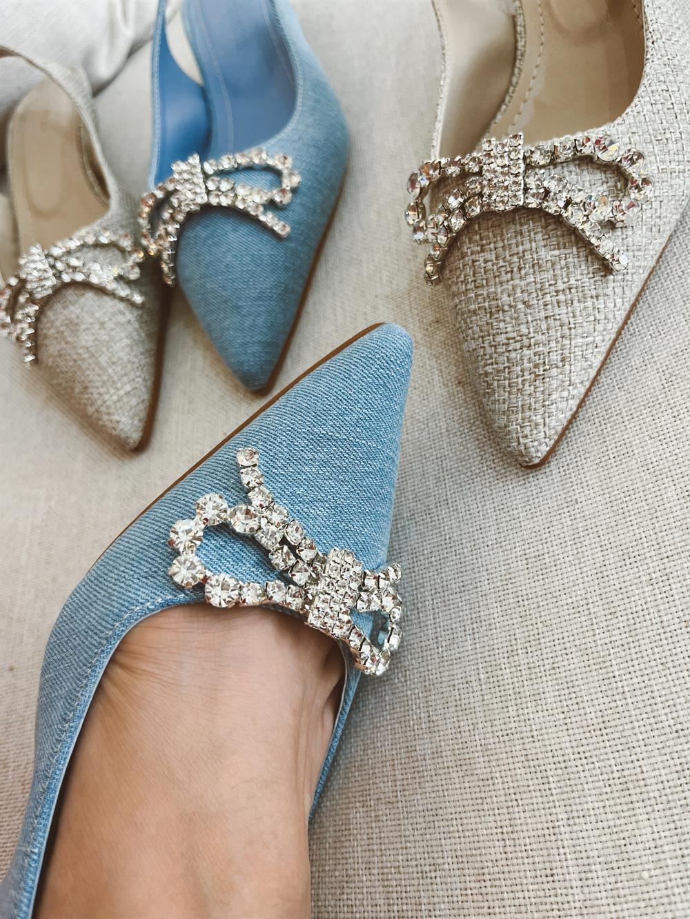 DENİM TAŞLI MİNİ TOPUK