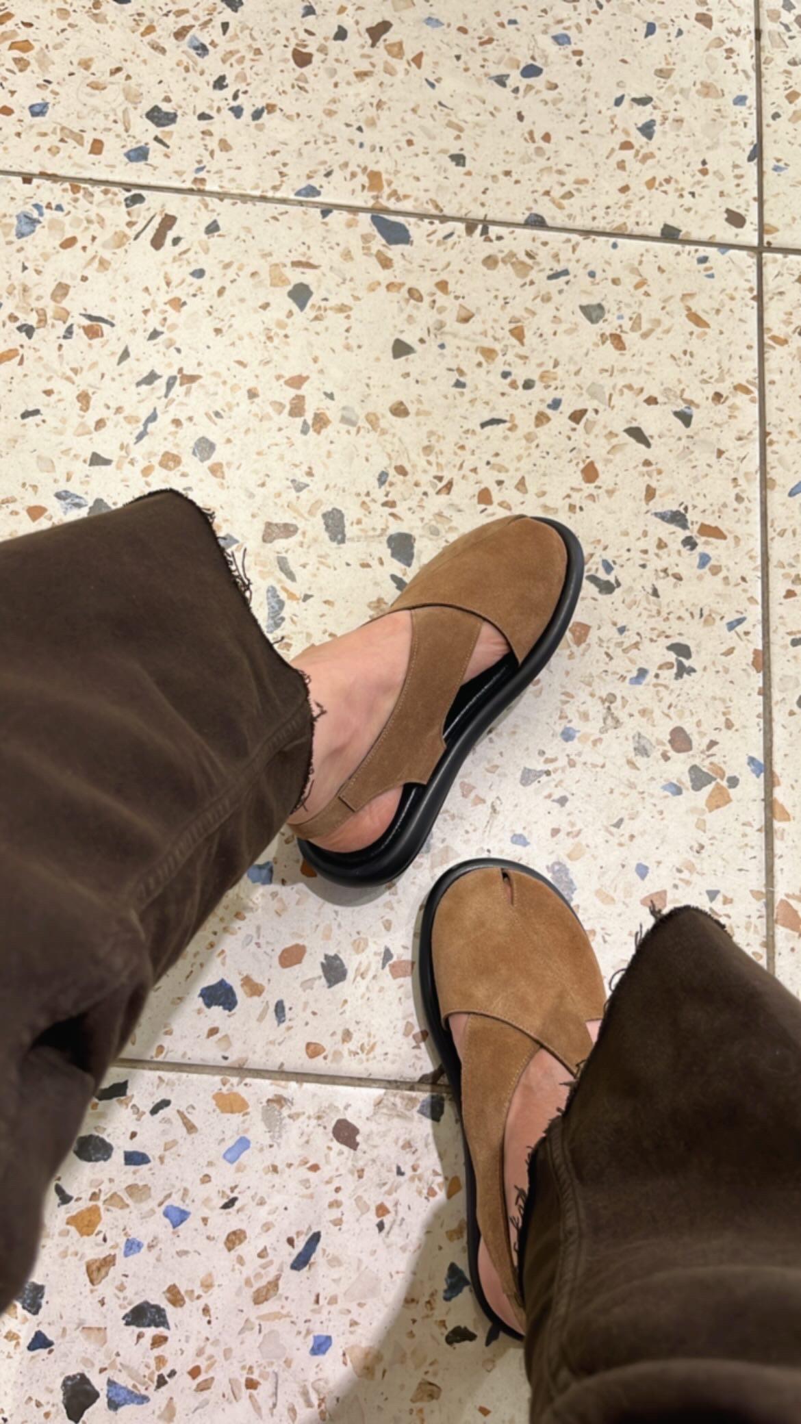 ELDA CAMEL GERÇEK SÜET SANDALET