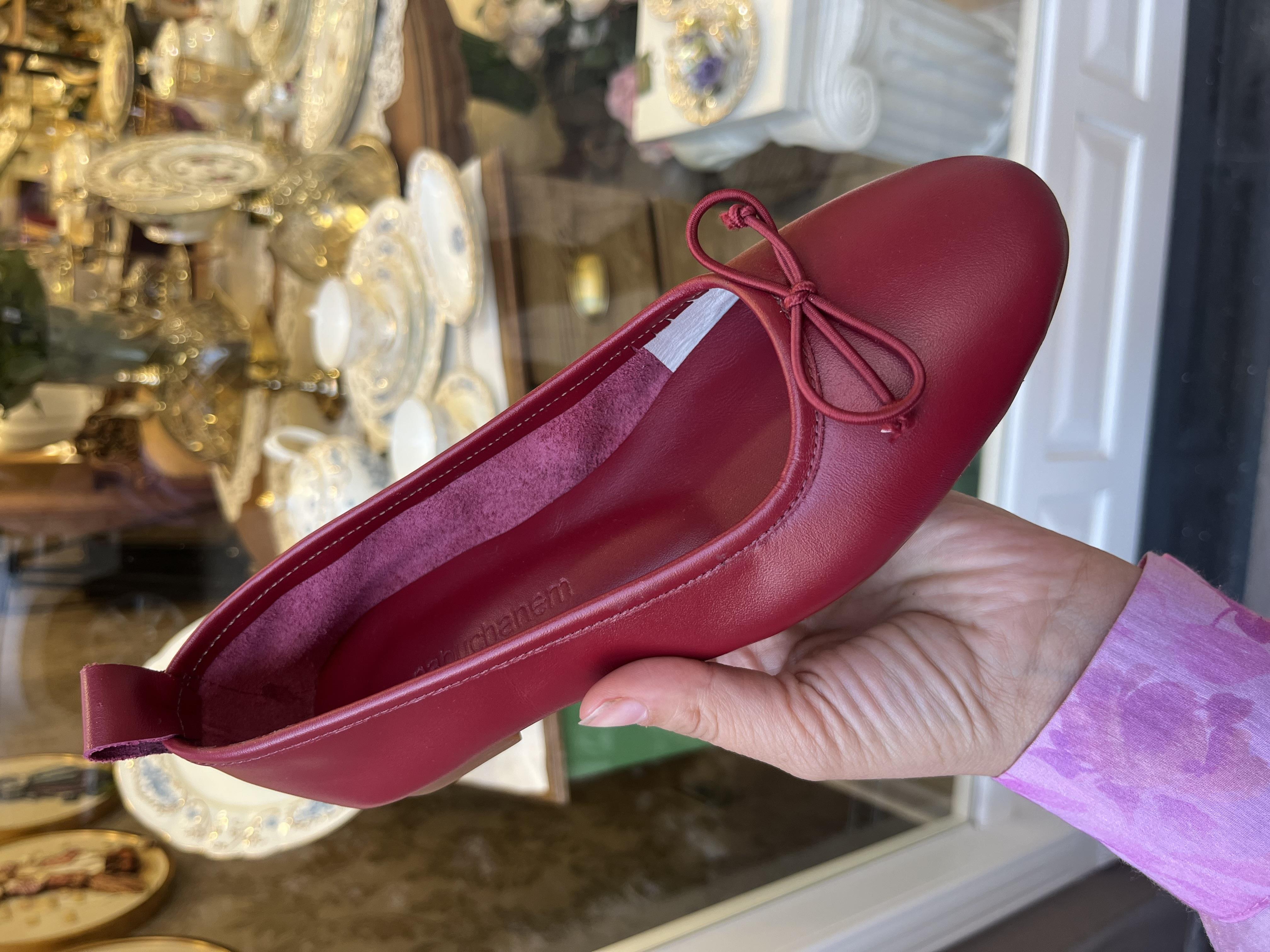 KOYU KIRMIZI KAUÇUK TABAN DERİ BABET