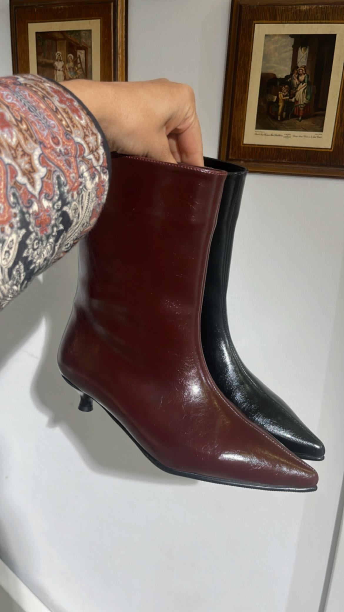 MİNİ TOPUK BORDO MAT RUGAN TOPUKLU BOT