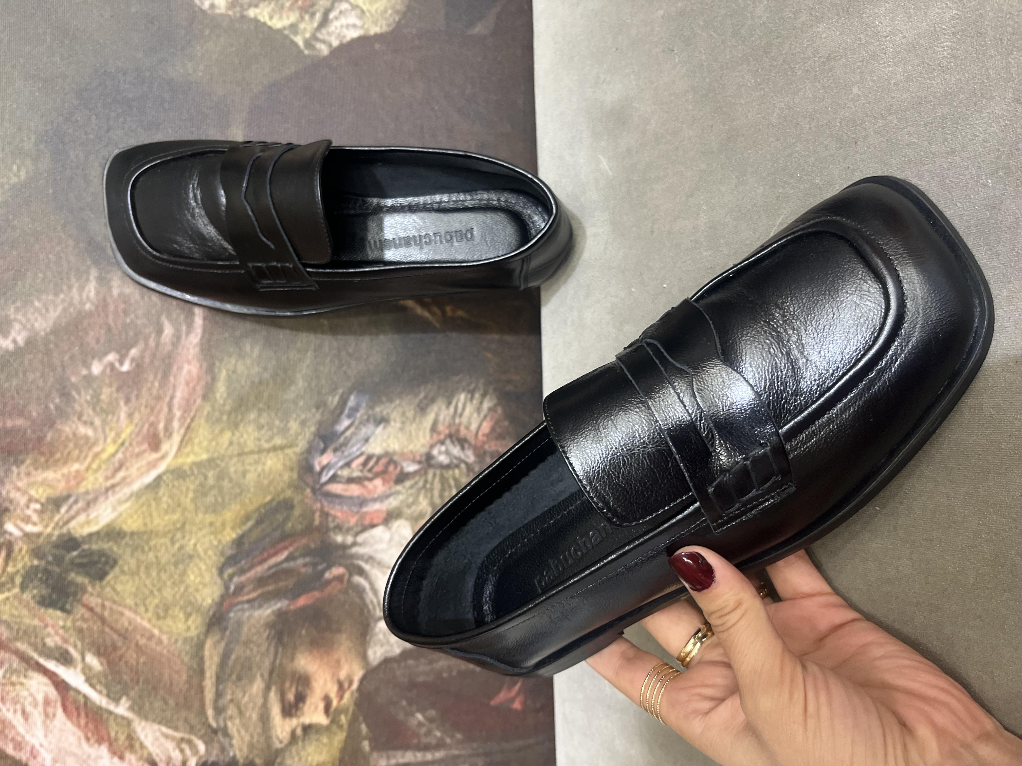 SİYAH BASIC KARE DERİ LEOFER