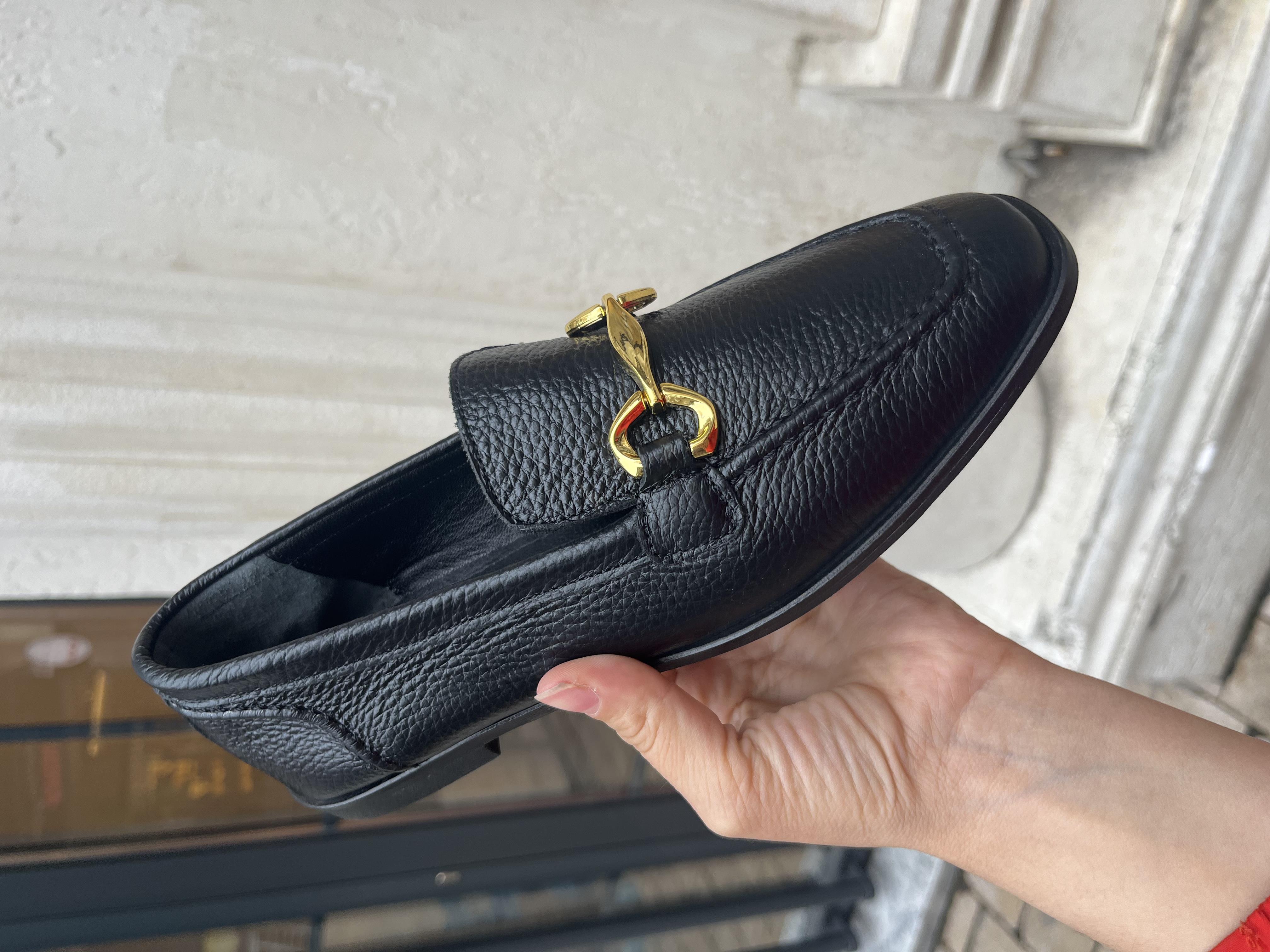 SİYAH GOLD TOKALI GERÇEK DERİ LEOFER