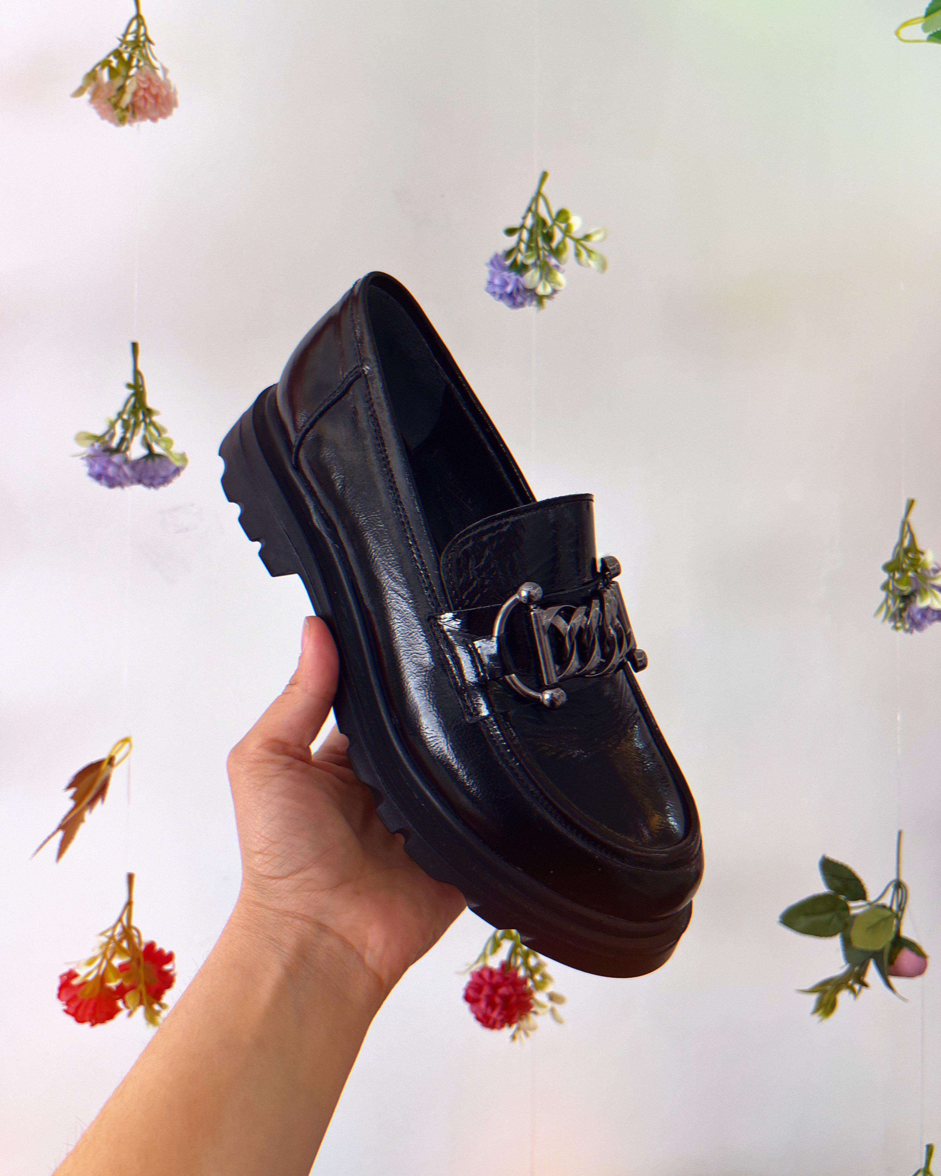 SİYAH TOKALI RUGAN OXFORD AYAKKABI