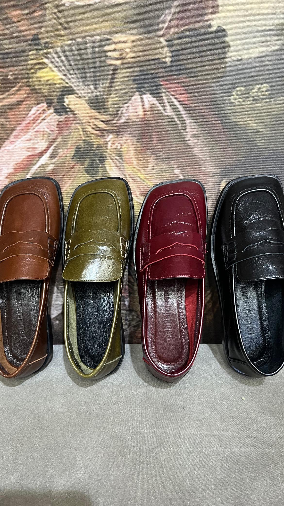 YEŞİL KARE GERÇEK DERİ LEOFER