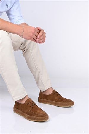 Bestello Bağcıklı Kauçuk Taban Hakiki Deri Loafer174-1875 Erkek Ayakkabı174-1875_TABA SUET_40Loafer