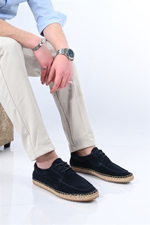 Bestello Bağcıklı Kauçuk Taban Hakiki Deri Hasır Detaylı Loafer 333-1893 Erkek Ayakkabı333-1893_LACI SUET_40Loafer