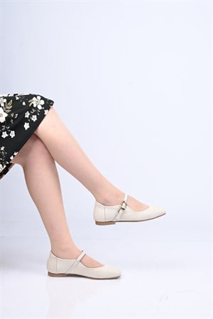 Bestello Bağcıksız Kemer Tokalı Neolit Taban Hakiki Deri Babet 342-050 Kadın Babet342-050_BEJ_35Babet & Loafer