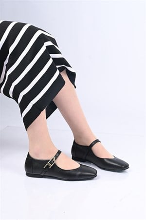 Bestello Bağcıksız Kemer Tokalı Neolit Taban Hakiki Deri Babet 342-050 Kadın Babet342-050_SIYAH_35Babet & Loafer