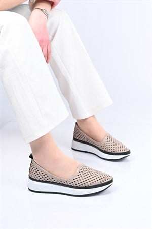 Bestello Bağcıksız Zımba Detaylı Poli Taban Hakiki Deri Casual 328-2040 Kadın Ayakkabı328-2040_VIZON_36Kadın Casual Ayakkabı