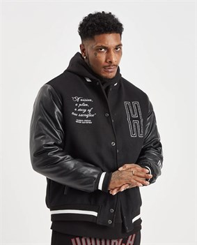 Regular Fit Varsity jacket-Siyah