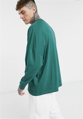 Extreme Oversize Longsleeve T-shirt-Yeşil
