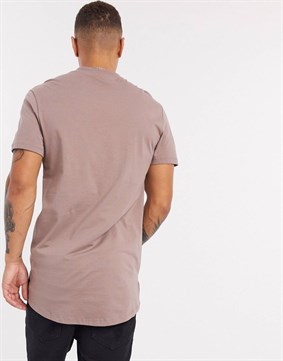 Longline T-shirt Regular Fit-Kahverengi