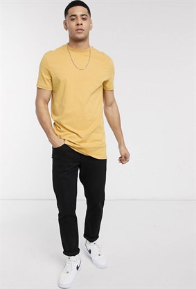 Longline T-shirt Regular Fit-Sarı