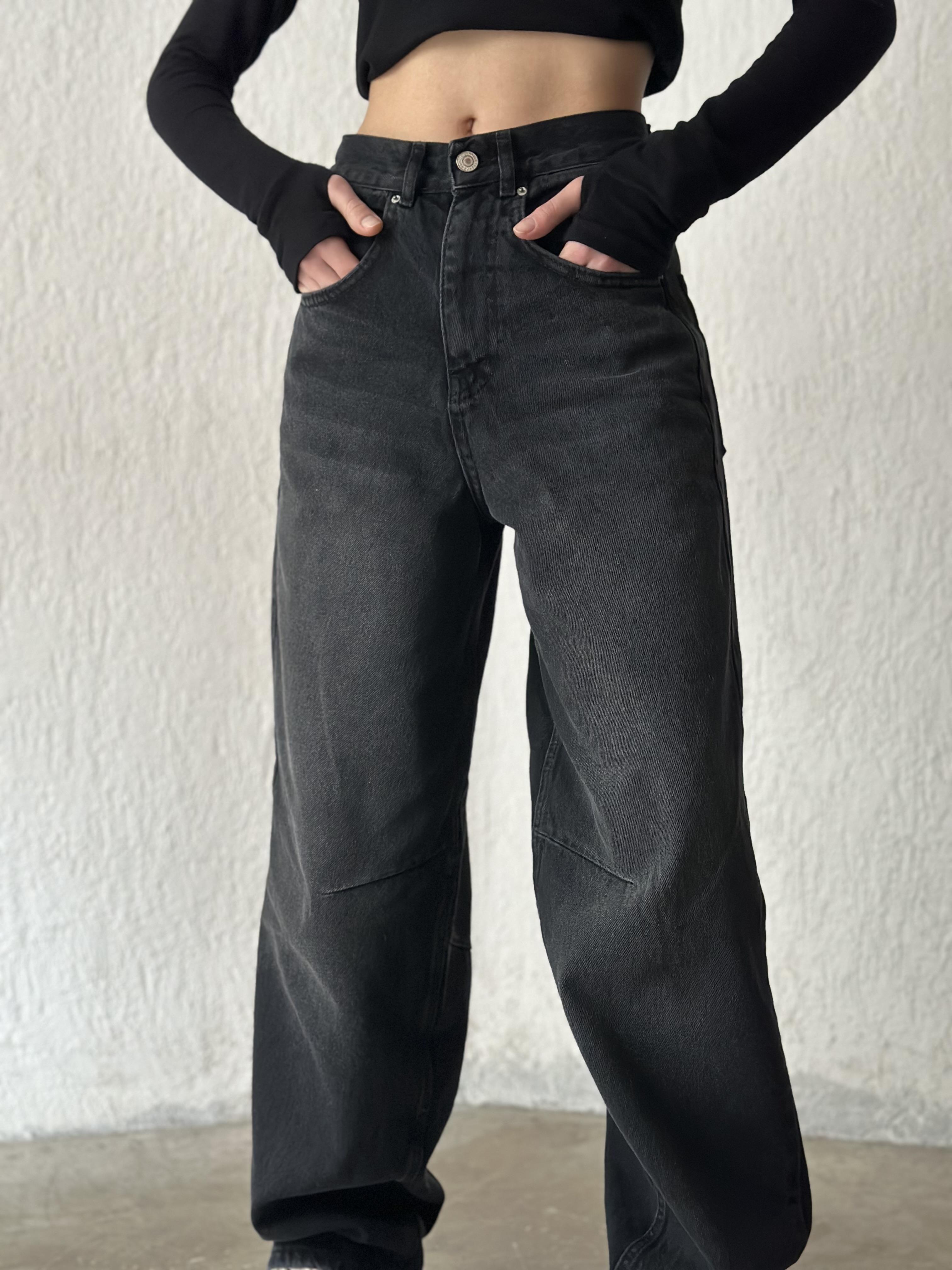 Ayarlanabilir Baggy Jean - Antrasit