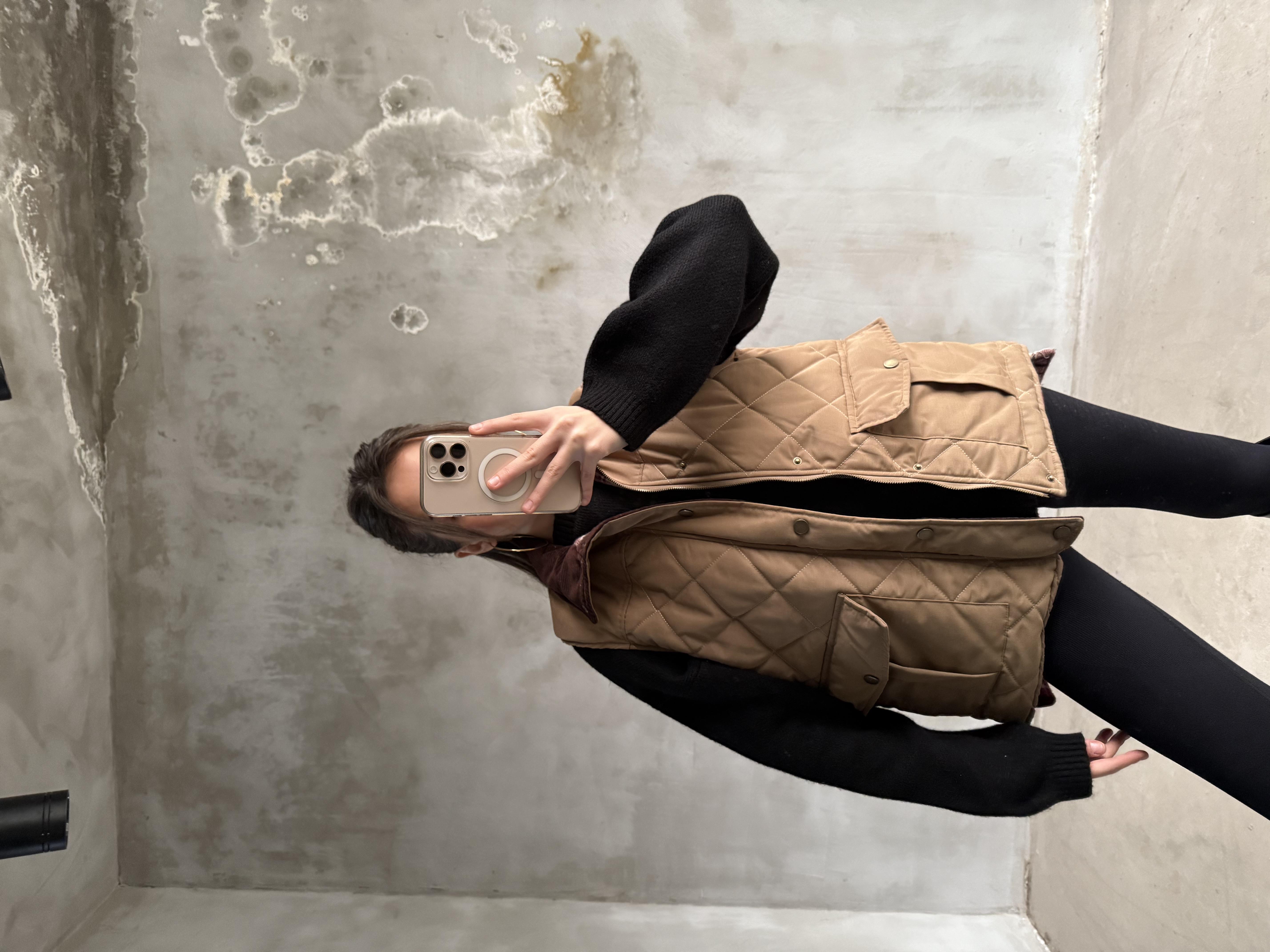 Barbour Kadife Yaka Ekose Astarlı Yelek - Camel