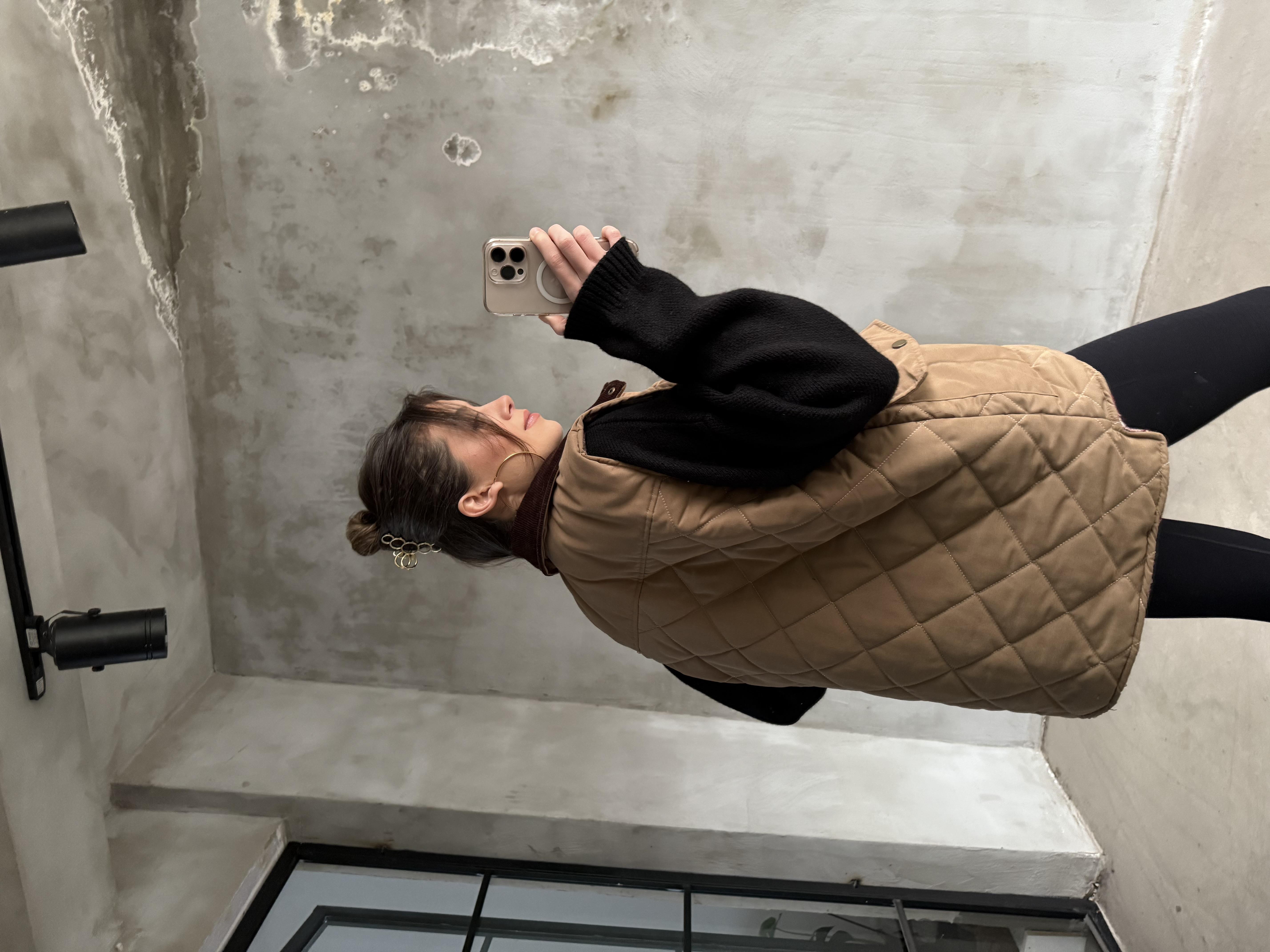 Barbour Kadife Yaka Ekose Astarlı Yelek - Camel