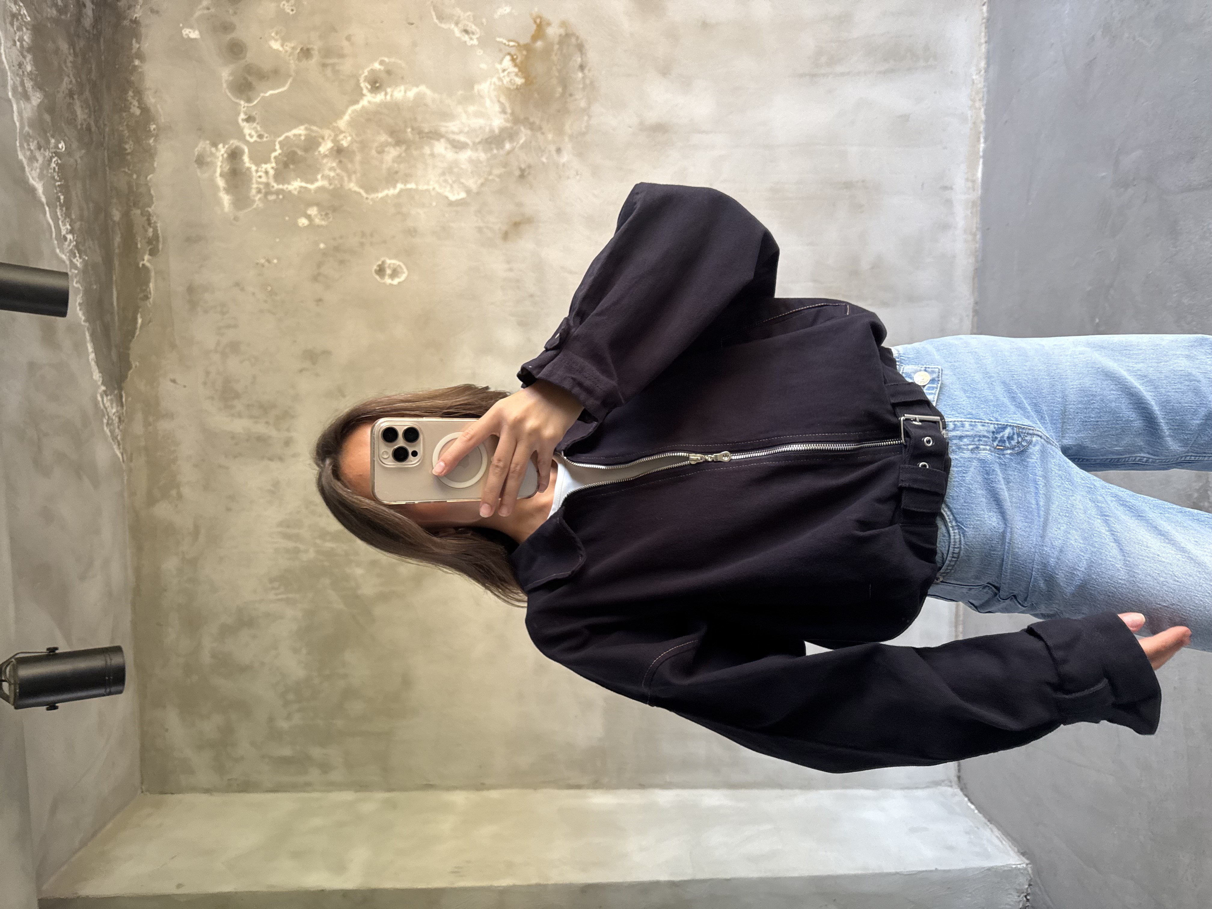 Bomber Gabardin Kot Ceket - Lacivert