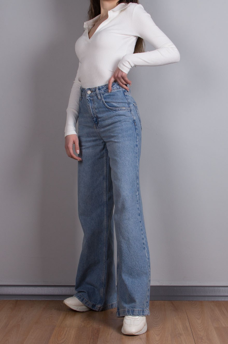 Çan Kesim Fit Jean - Açık Mavi