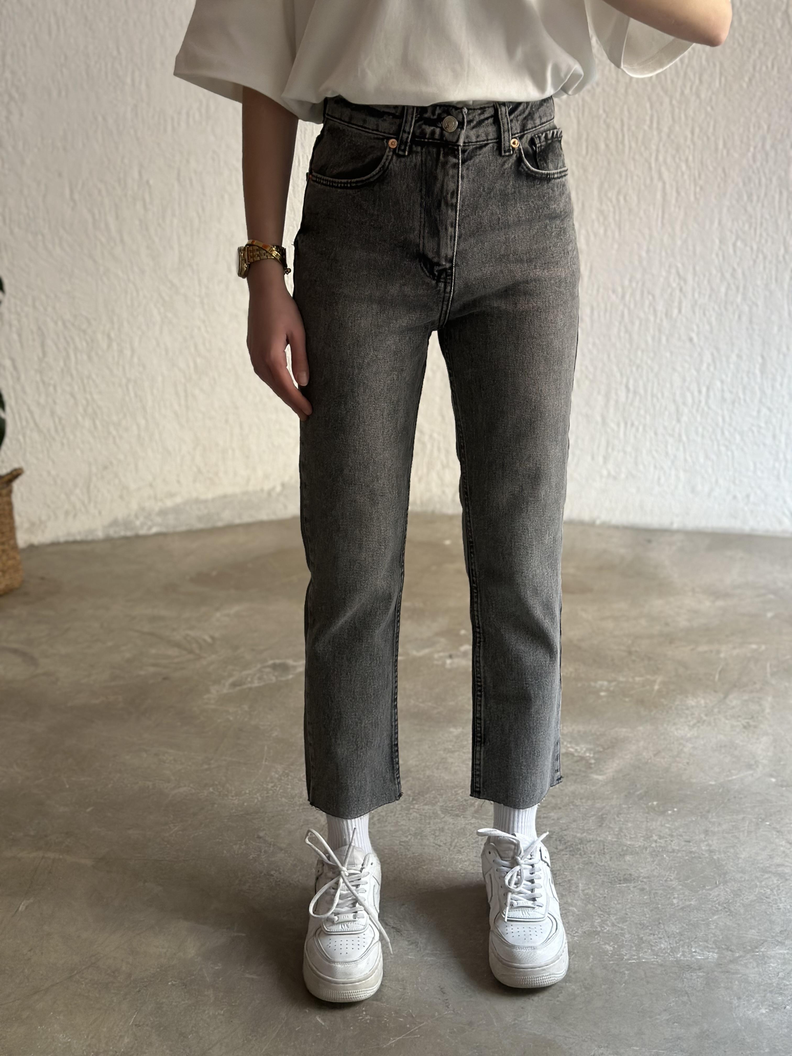 Crop Straight Fit Jean - Antrasit