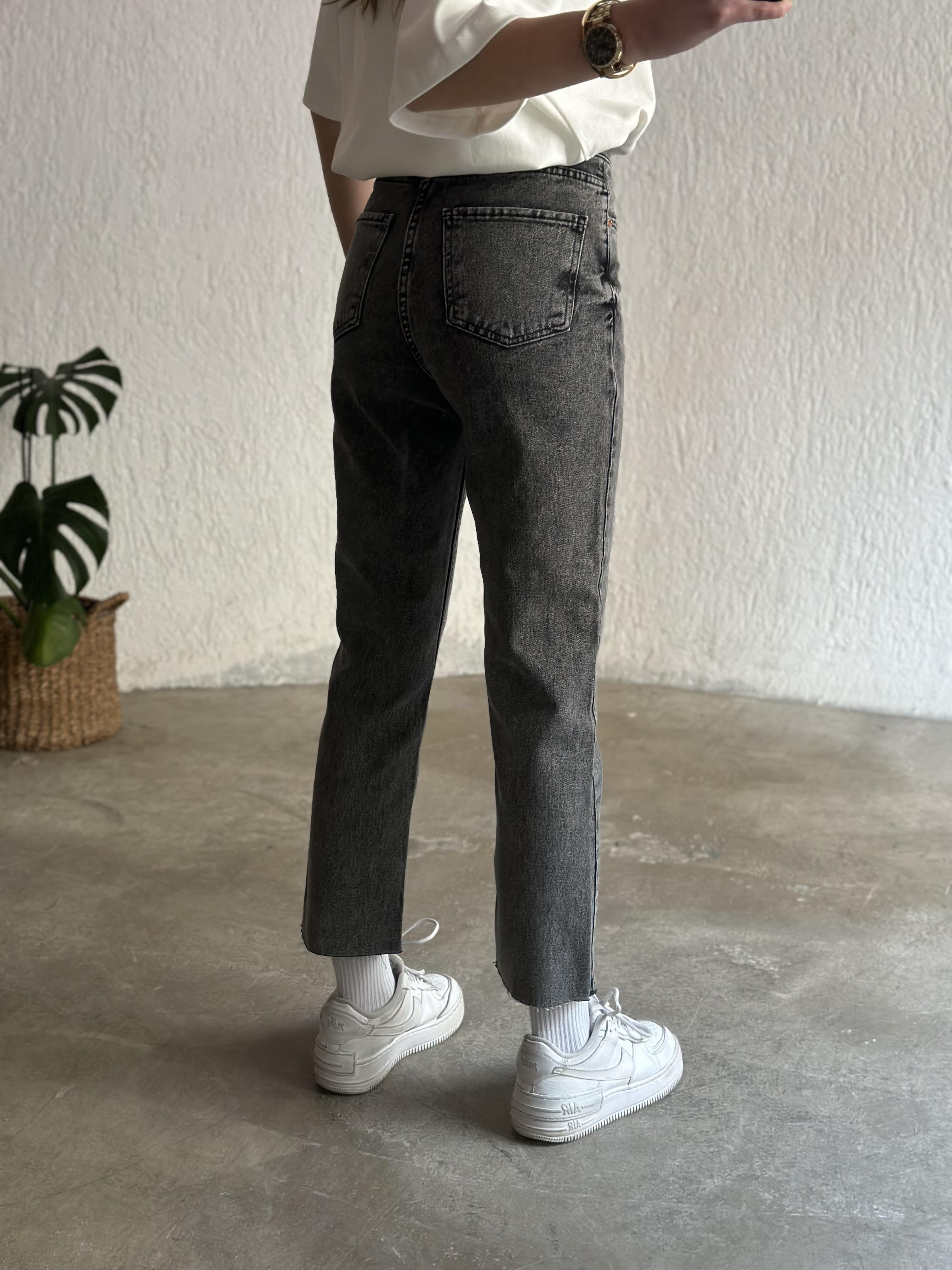 Crop Straight Fit Jean - Antrasit