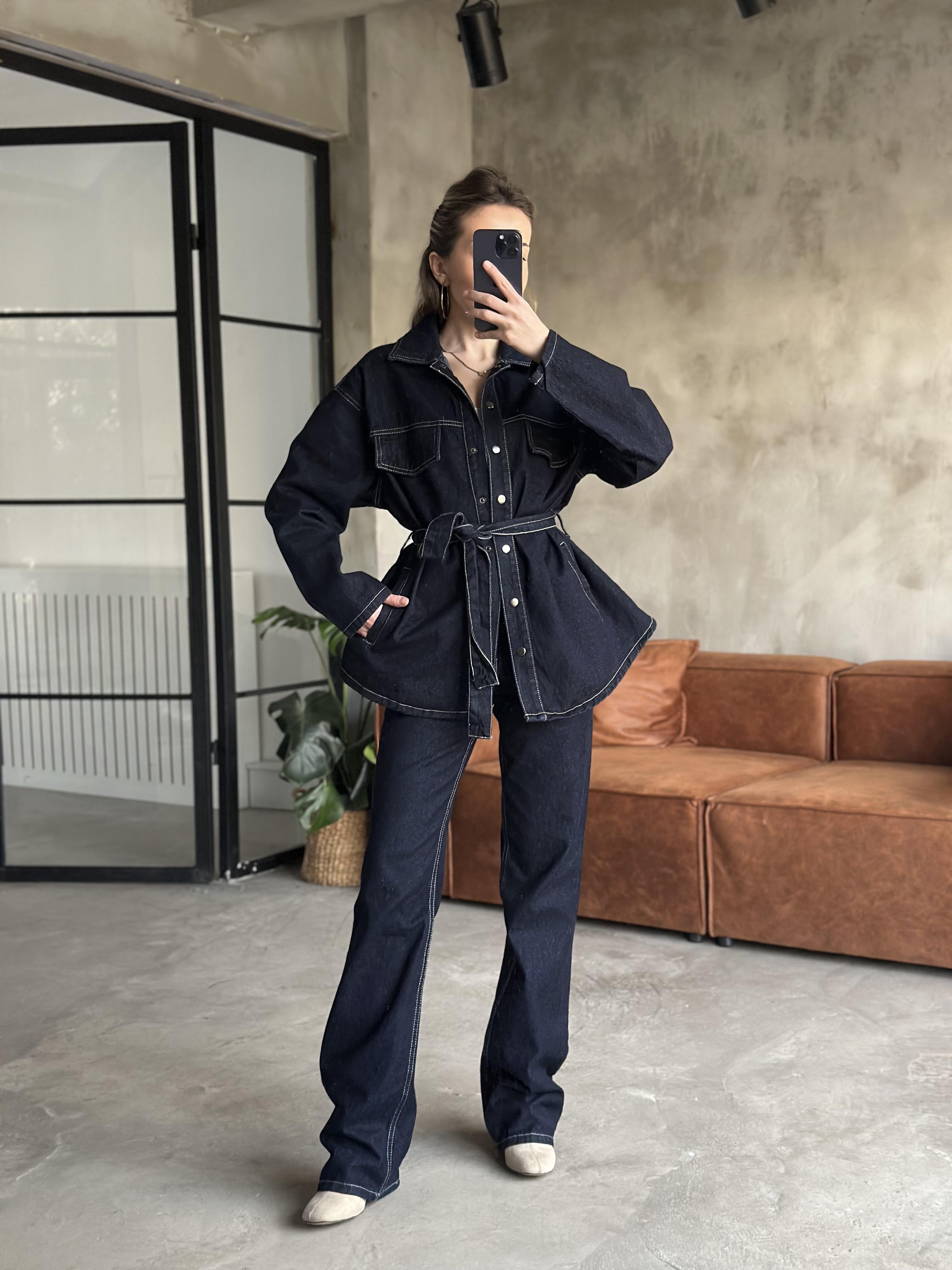 Denim Kot Ceket - Pantolon Takım