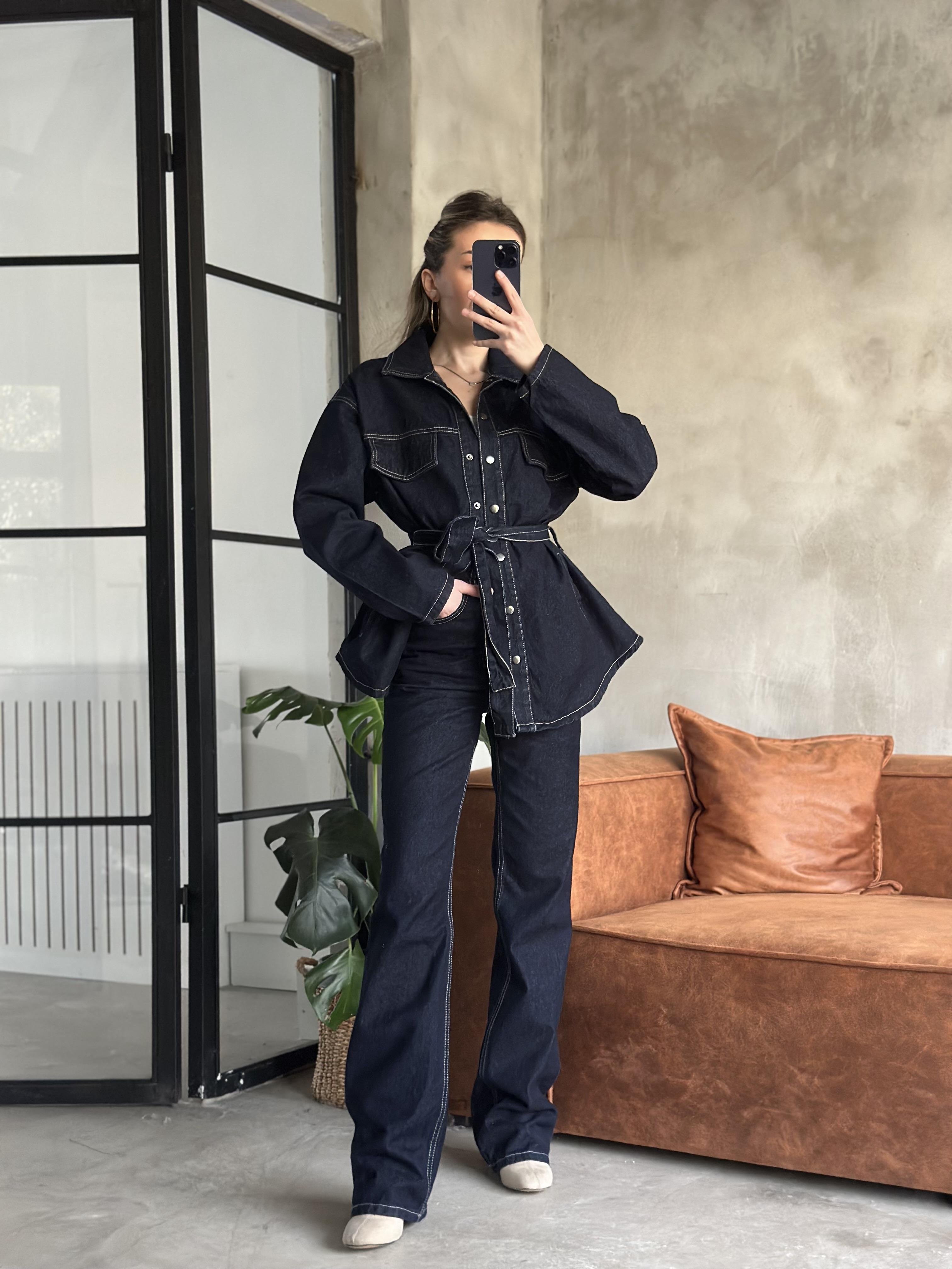 Denim Kot Ceket - Pantolon Takım