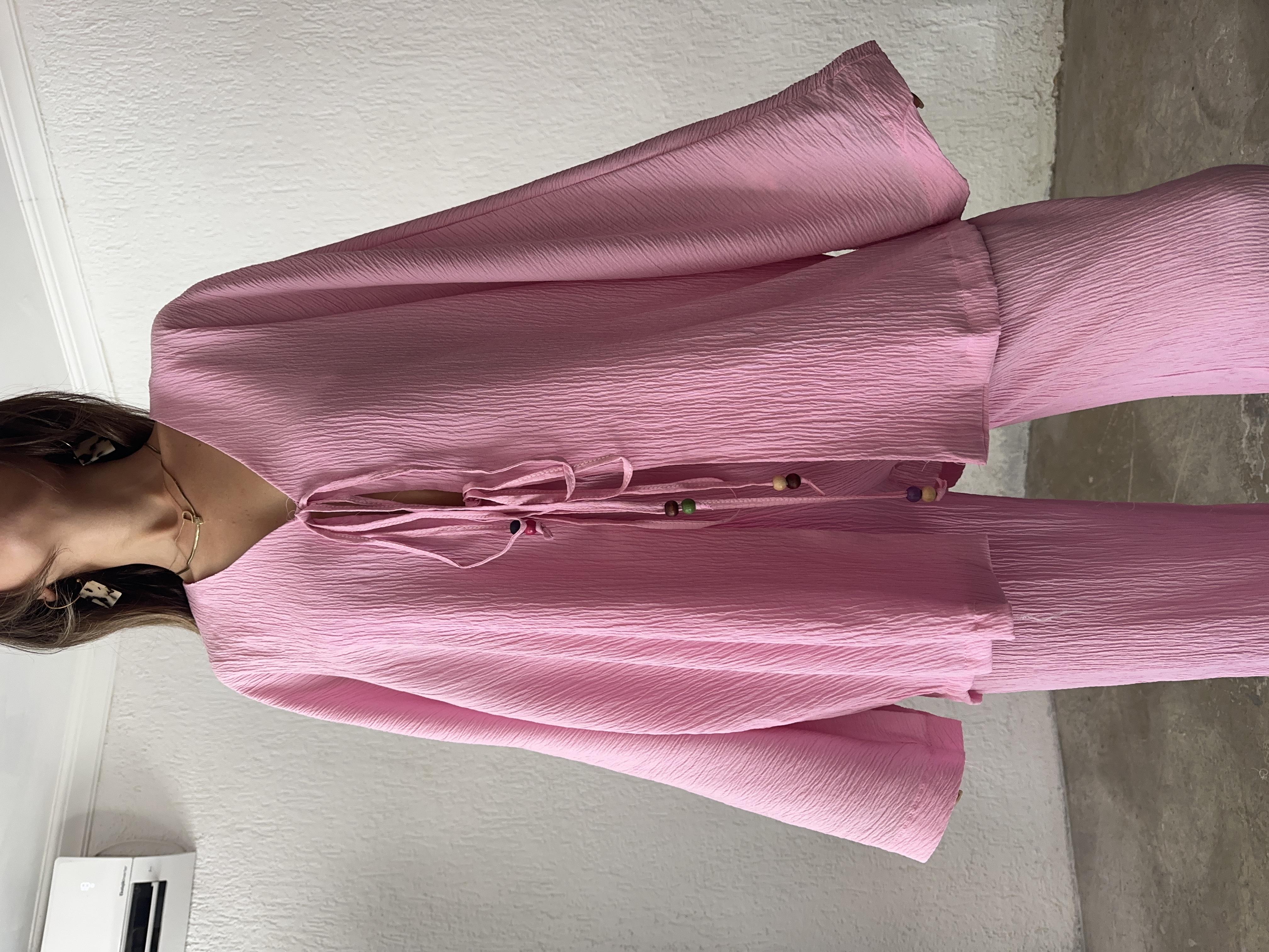 Dohemia Bağlamalı Takım - Pembe