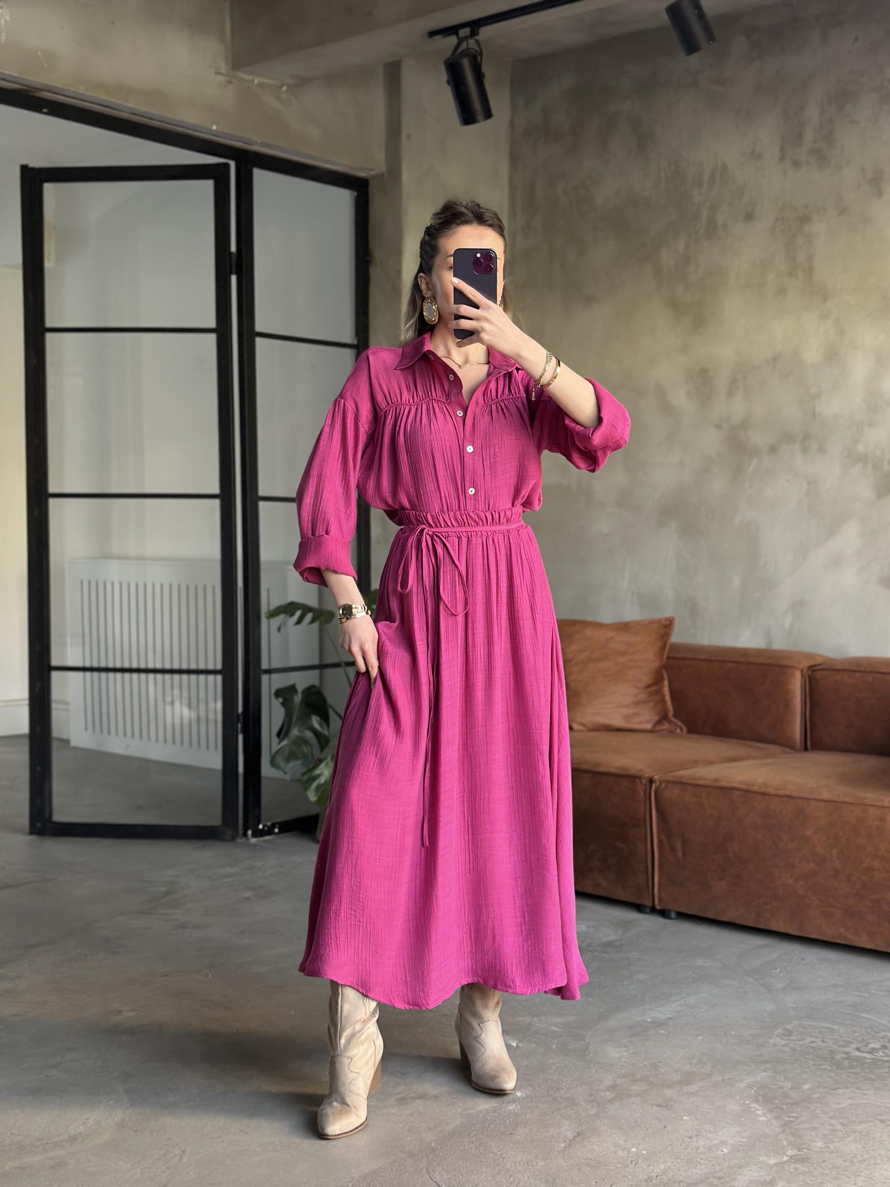 Etekli Gömlekli Takım - Pembe