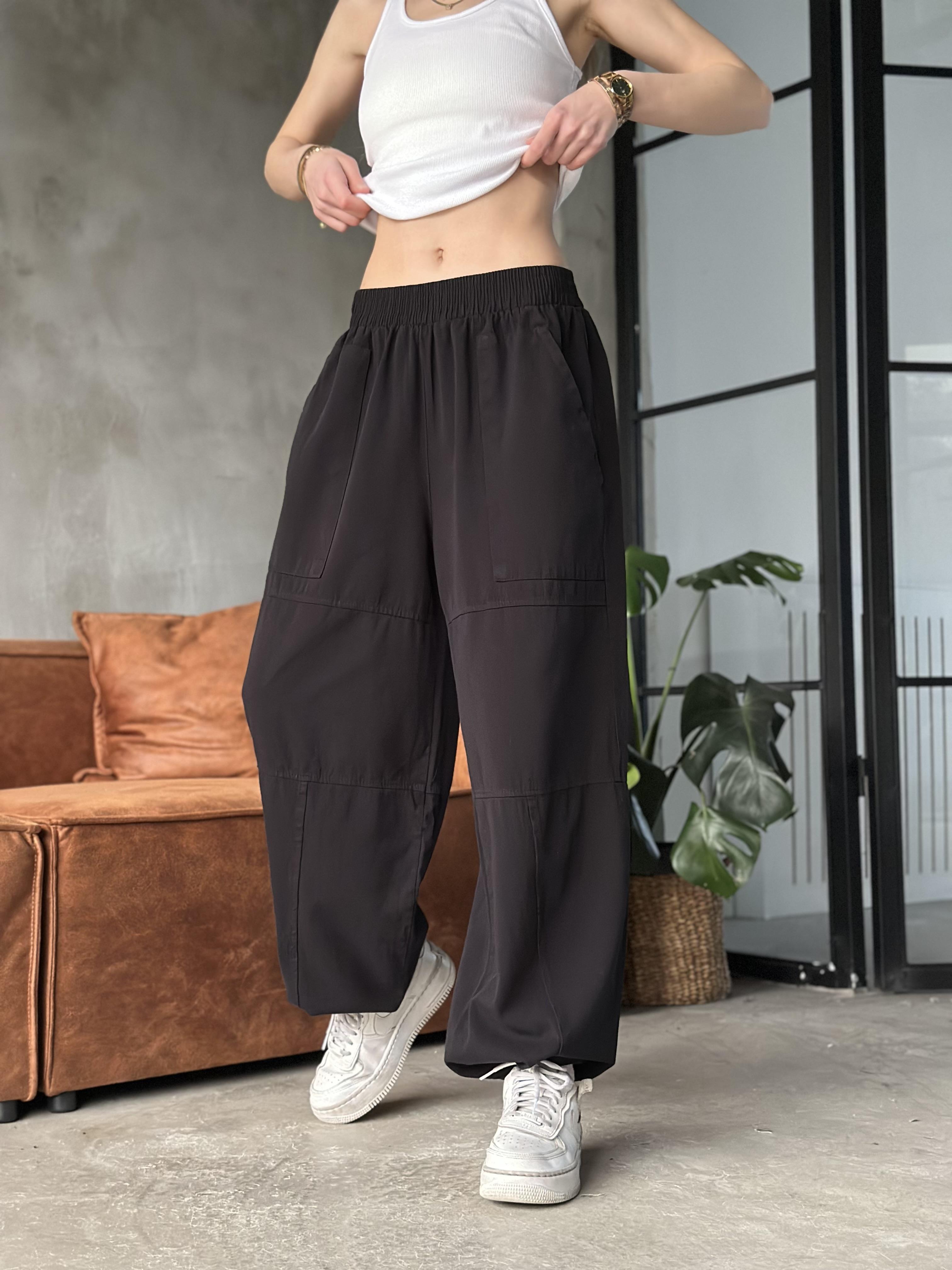 Gabardin Ayarlanabilir Paça Pantolon - Siyah