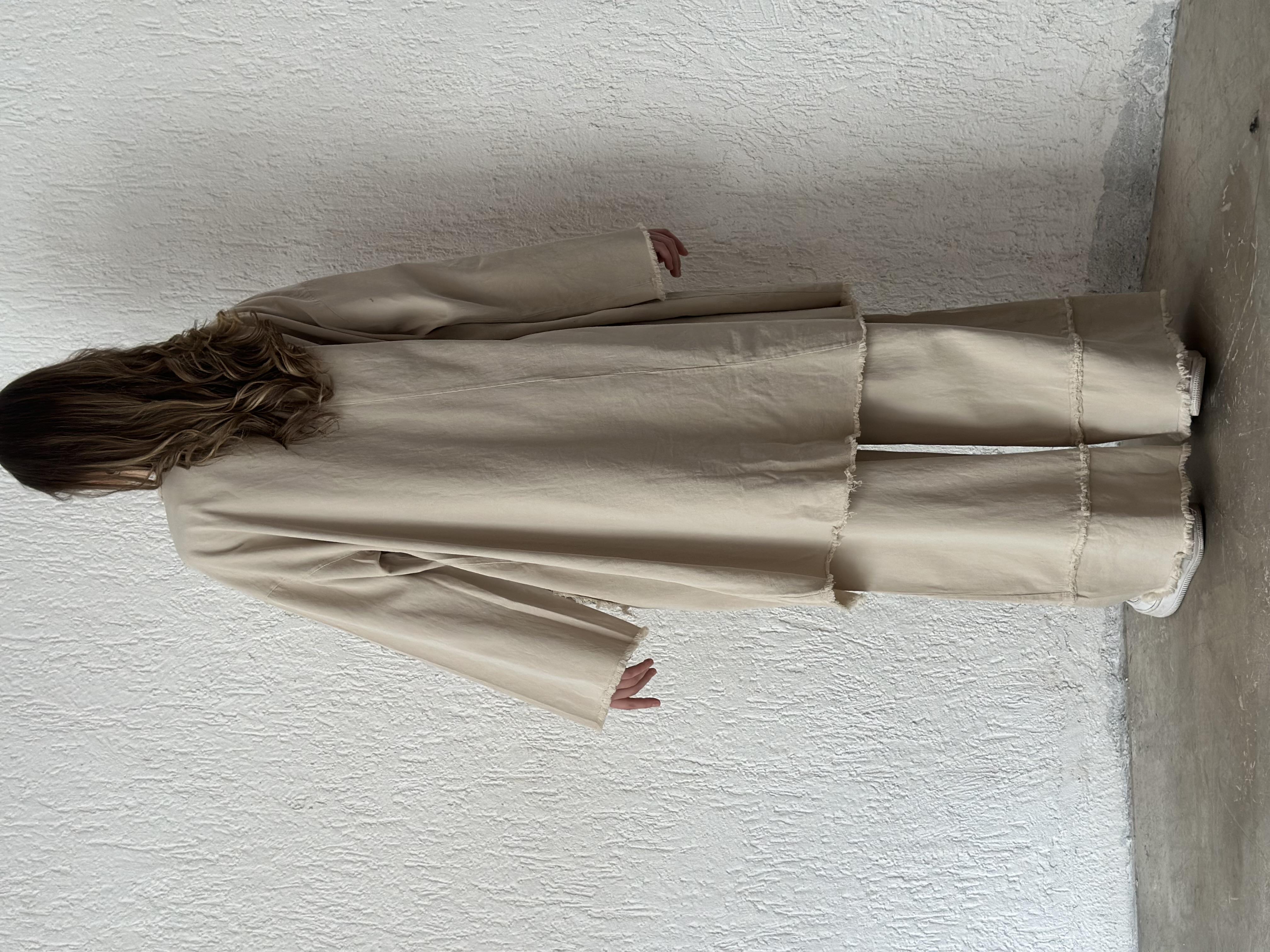Gabardin Kimono Pantolon İkili Takım - Bej