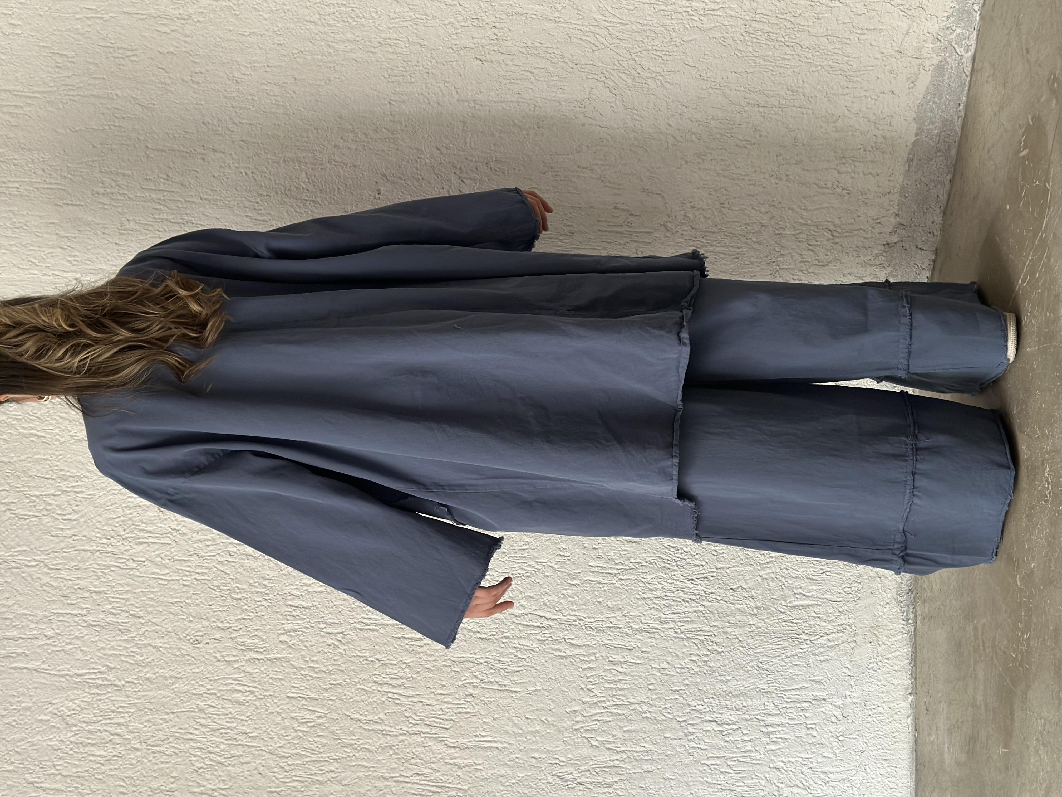 Gabardin Kimono Pantolon İkili Takım - İndigo