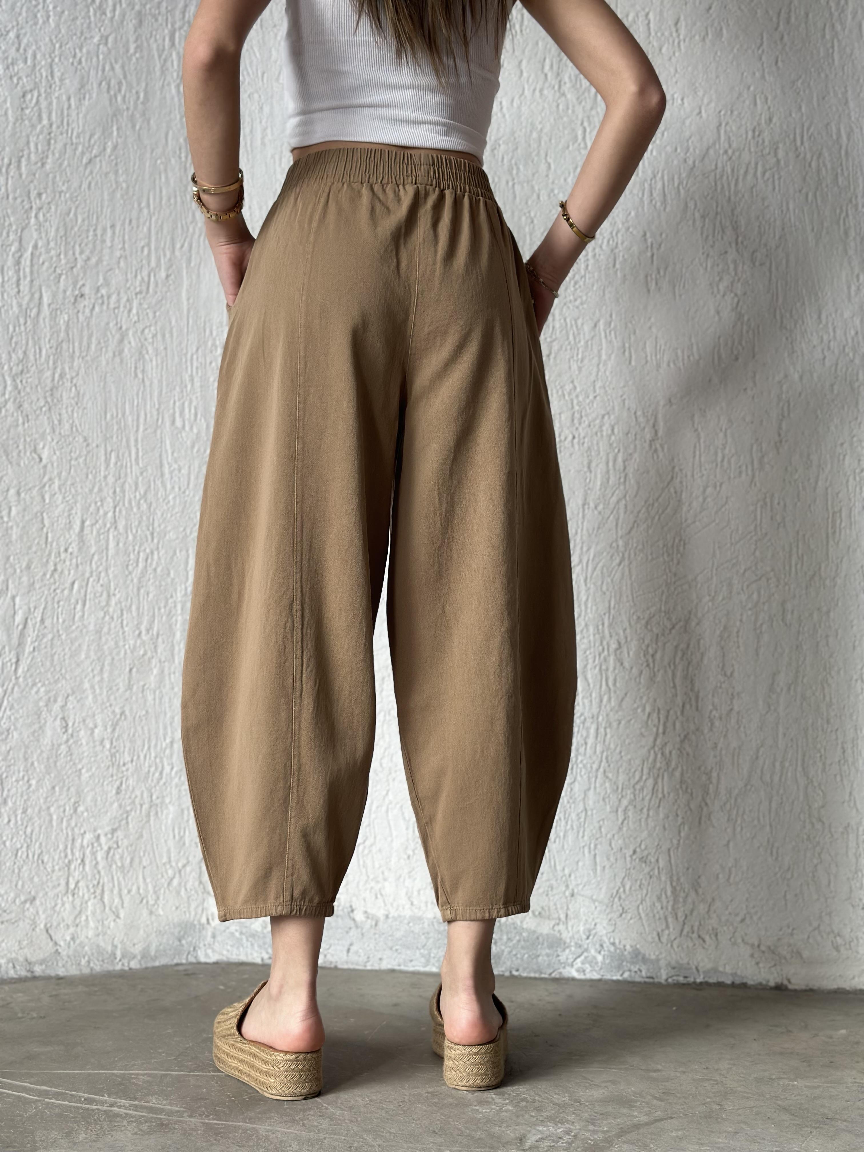 Gabardin Şalvar Pantolon - Camel