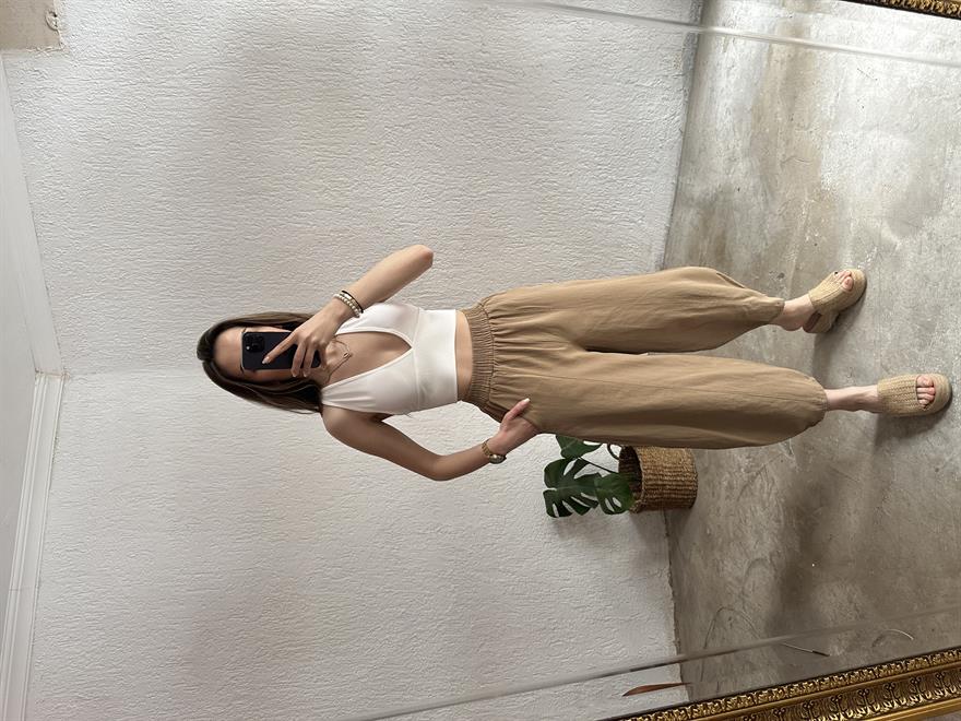 Gabardin Şalvar Pantolon - Camel