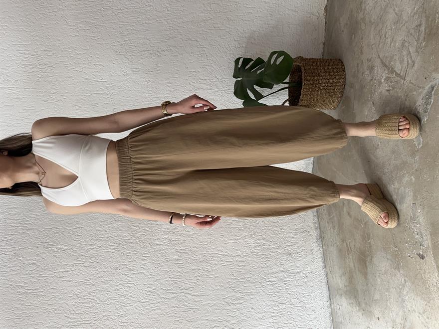 Gabardin Şalvar Pantolon - Camel