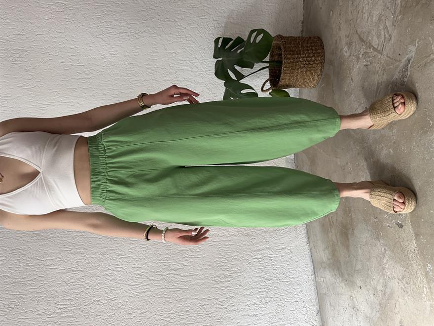 Gabardin Şalvar Pantolon - Fıstık Yeşili