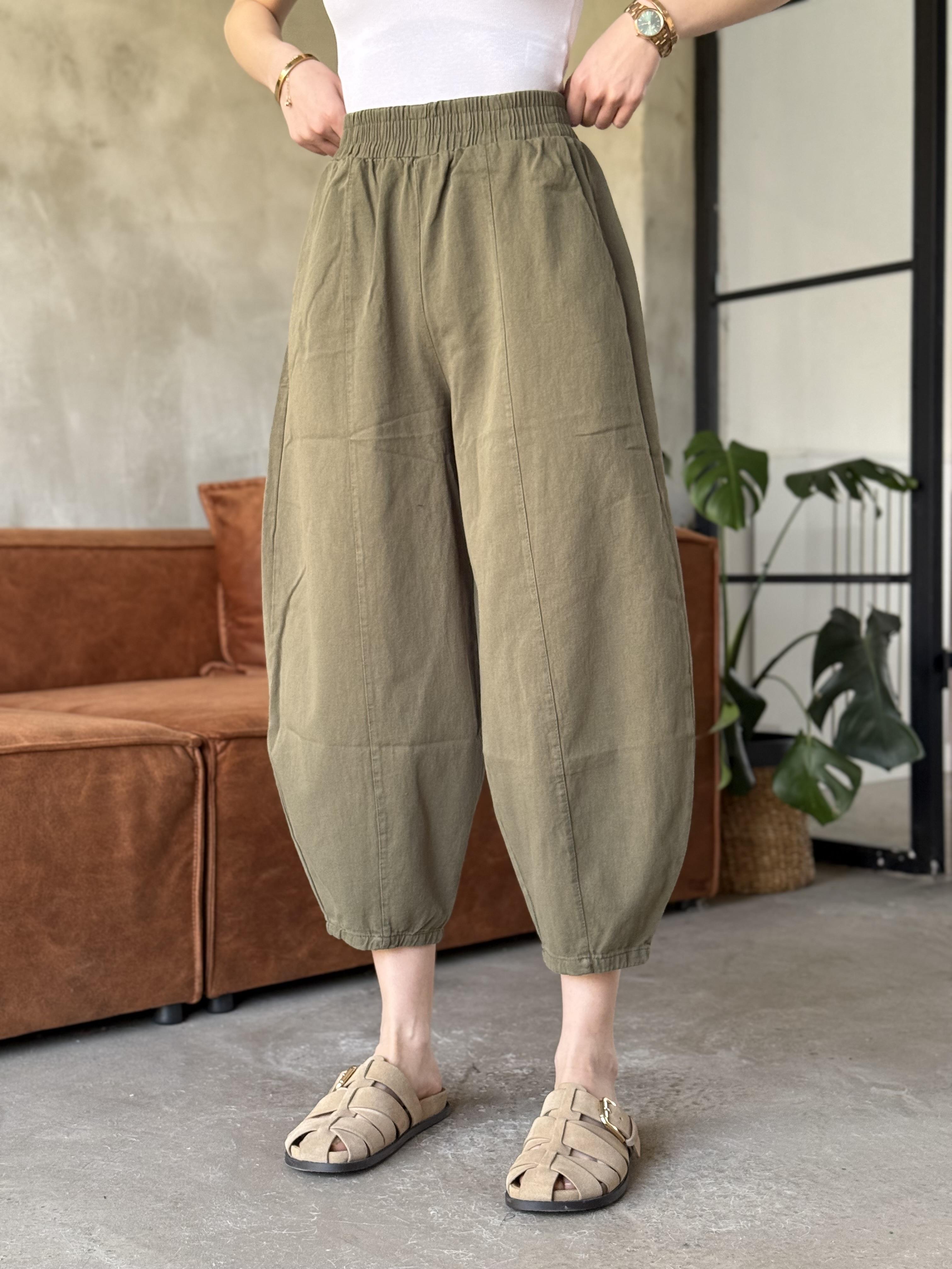 Gabardin Şalvar Pantolon - Haki
