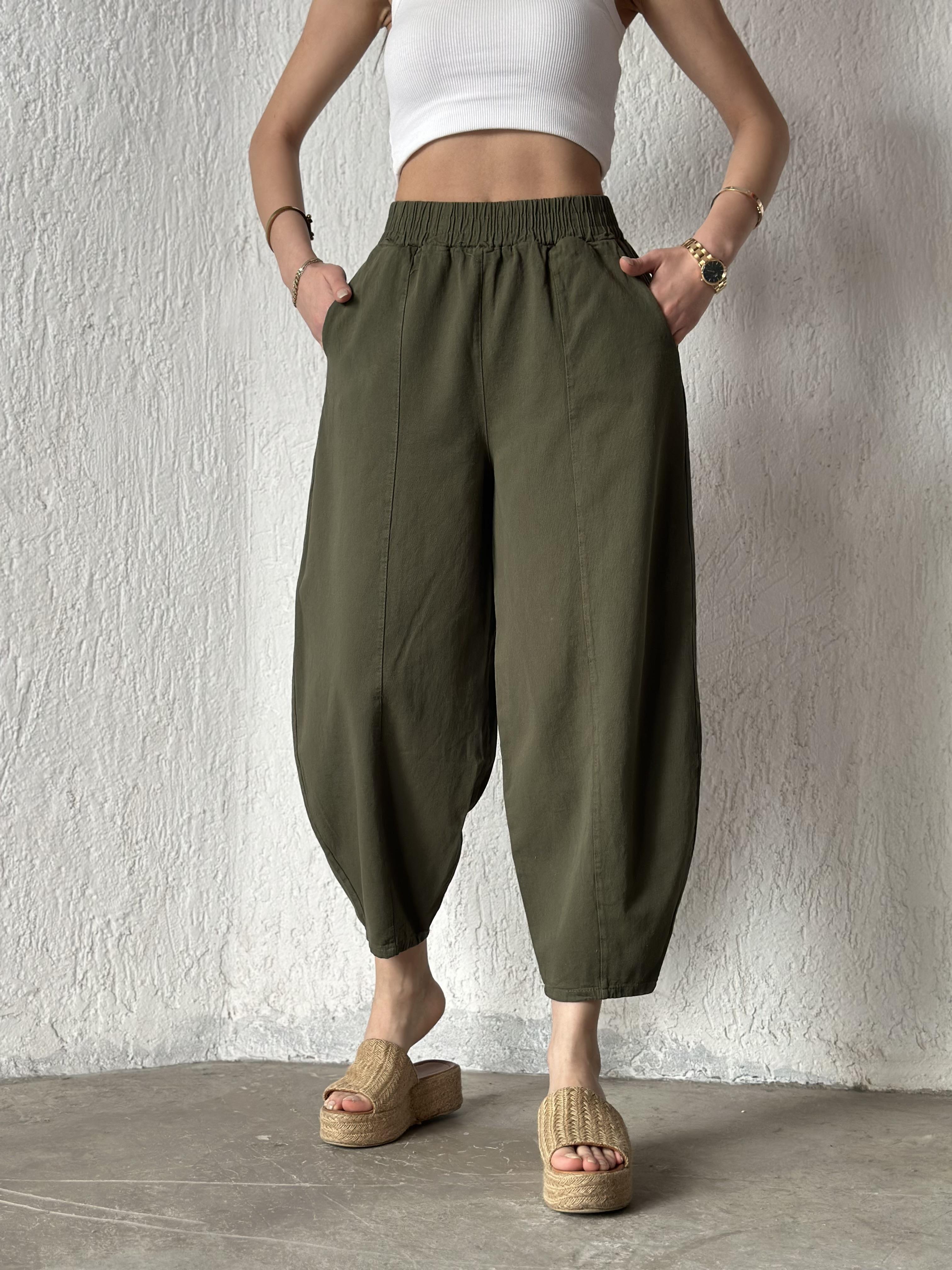 Gabardin Şalvar Pantolon - Haki