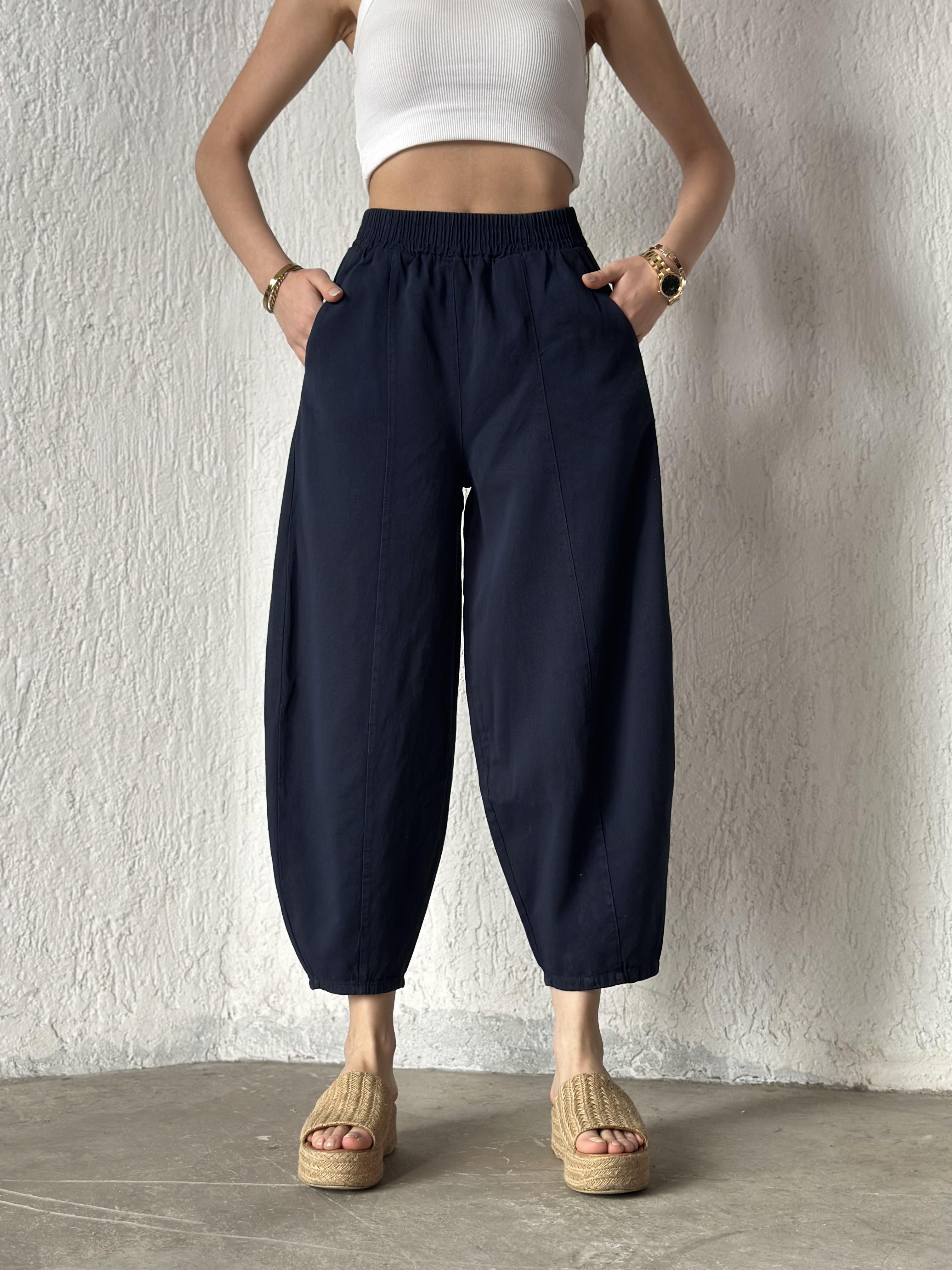 Gabardin Şalvar Pantolon - Lacivert