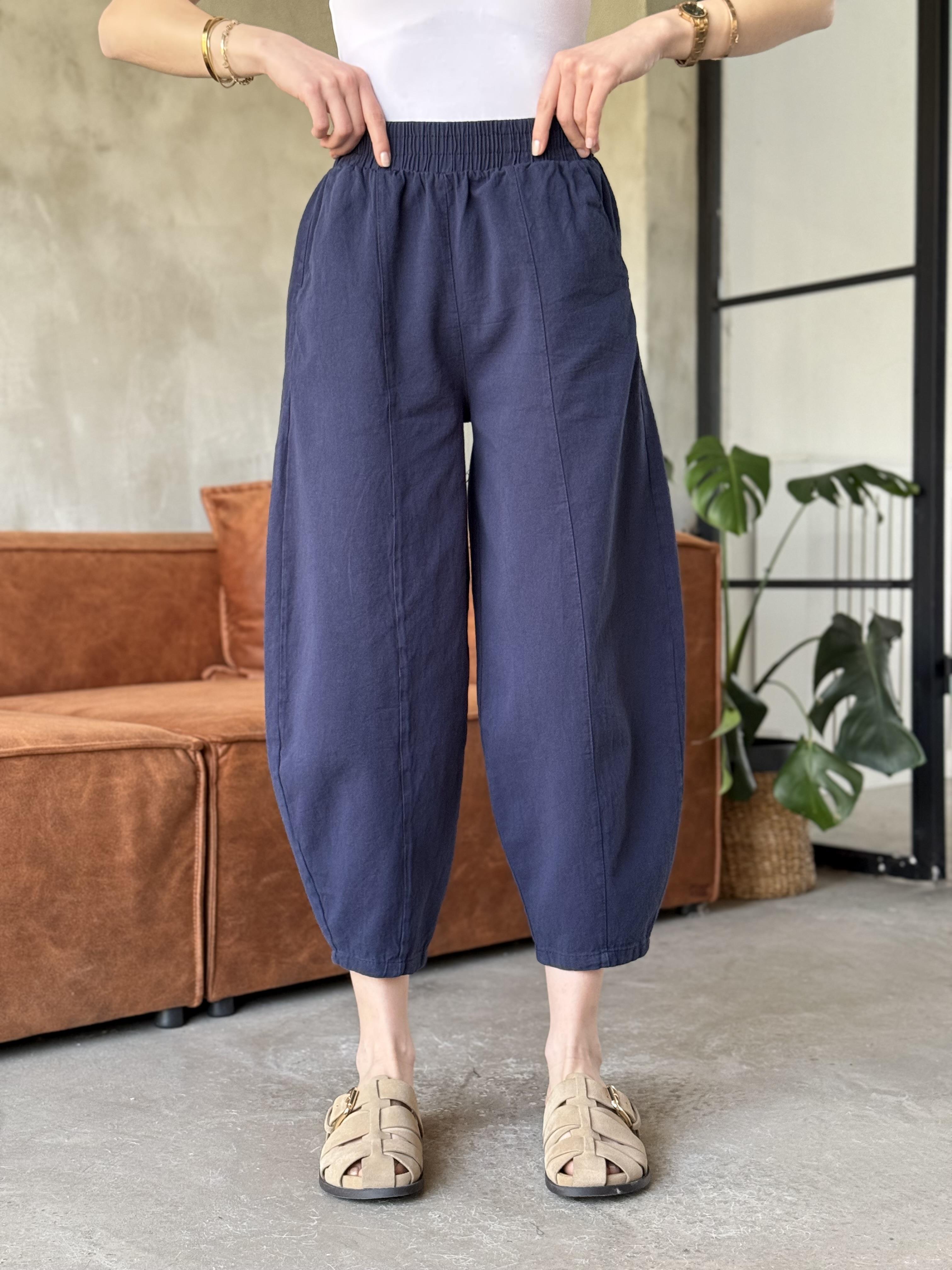 Gabardin Şalvar Pantolon - Lacivert