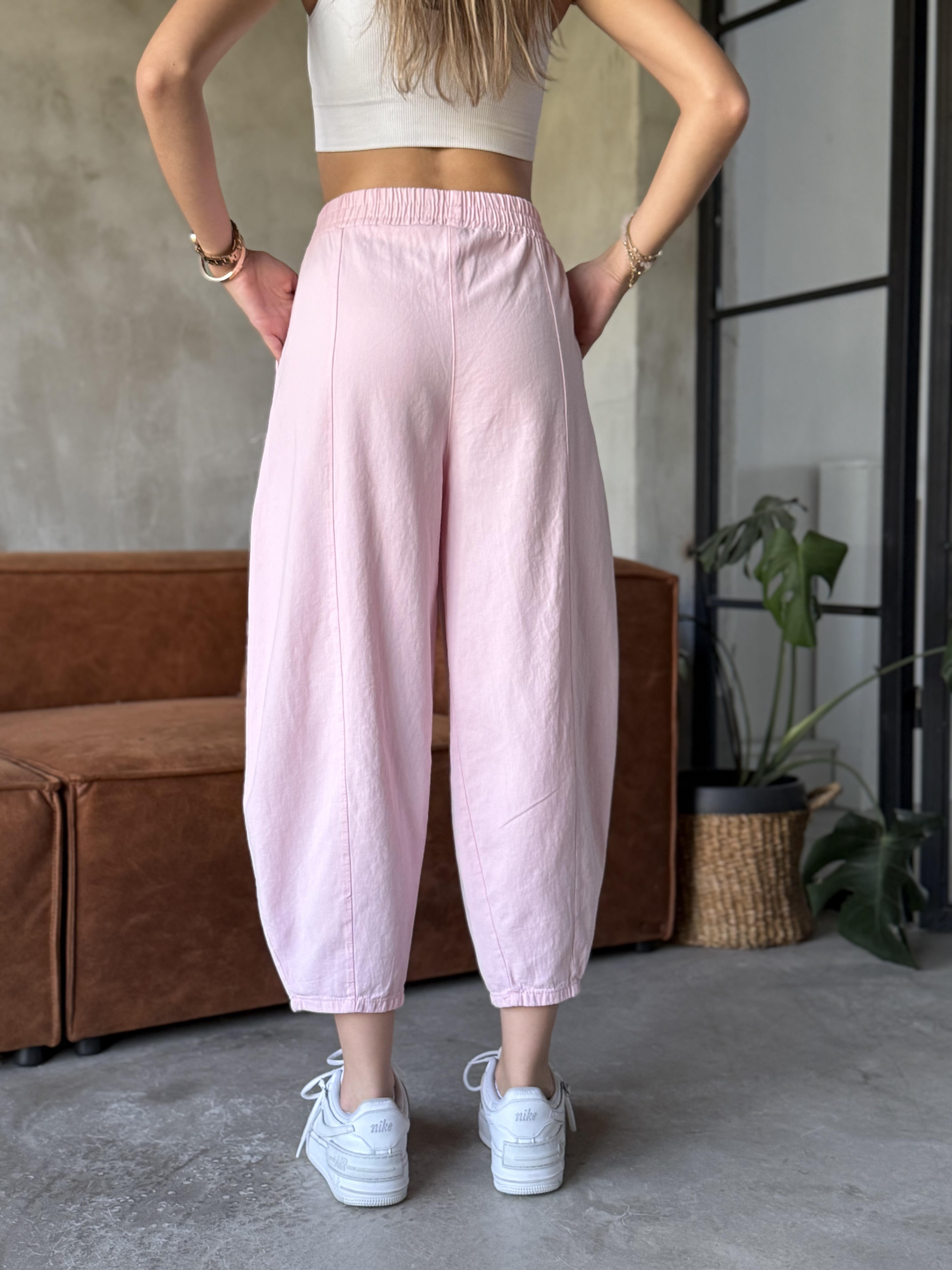 Gabardin Şalvar Pantolon - Pembe