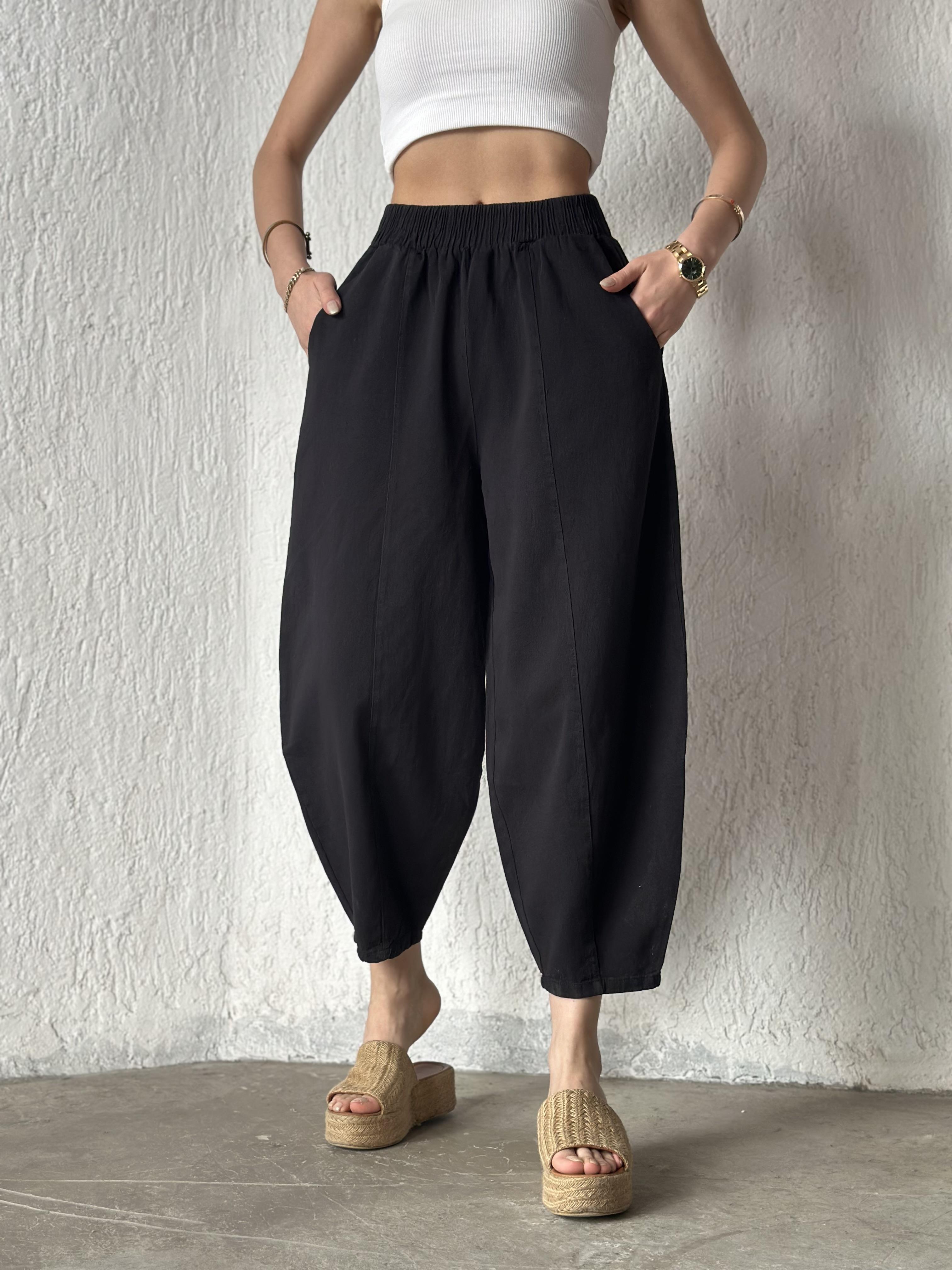 Gabardin Şalvar Pantolon - Siyah