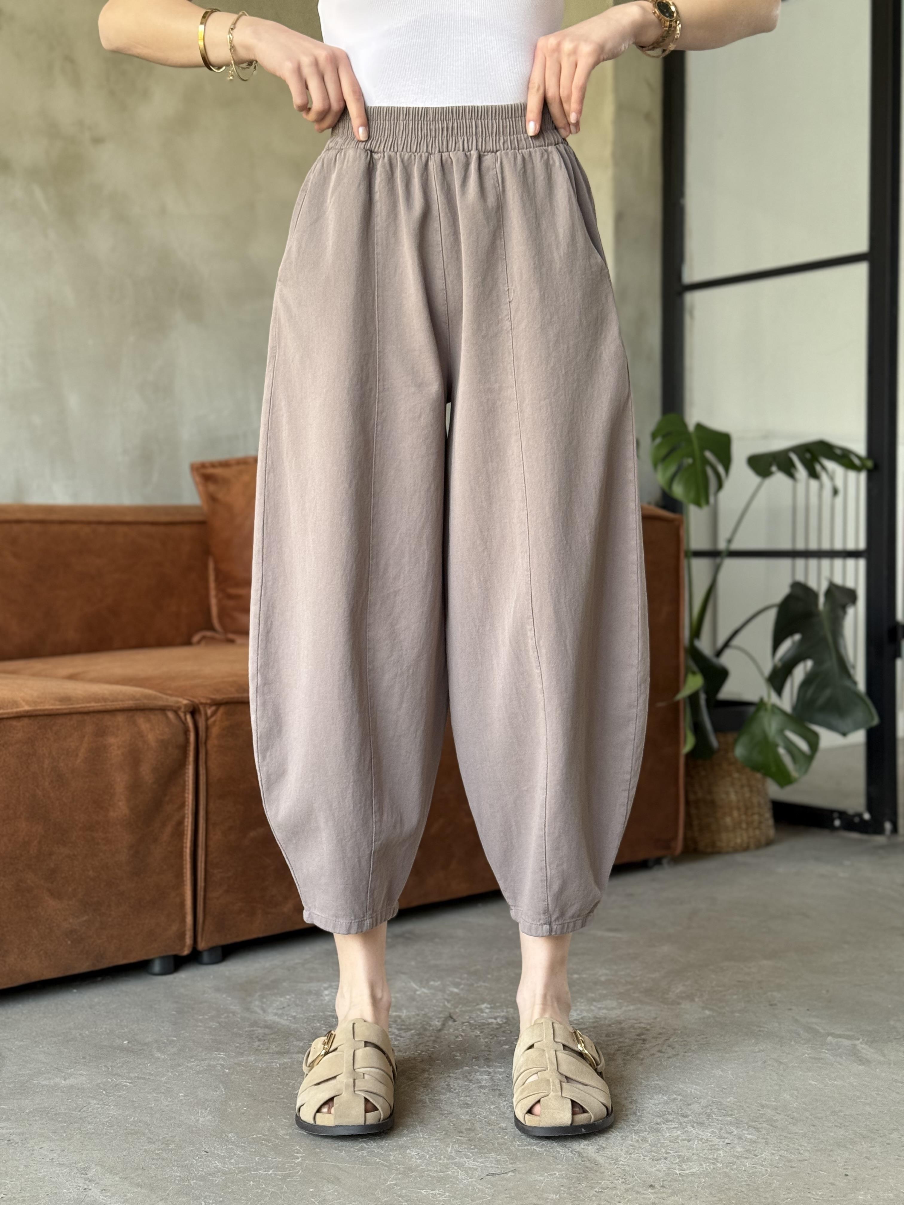 Gabardin Şalvar Pantolon - Vizon