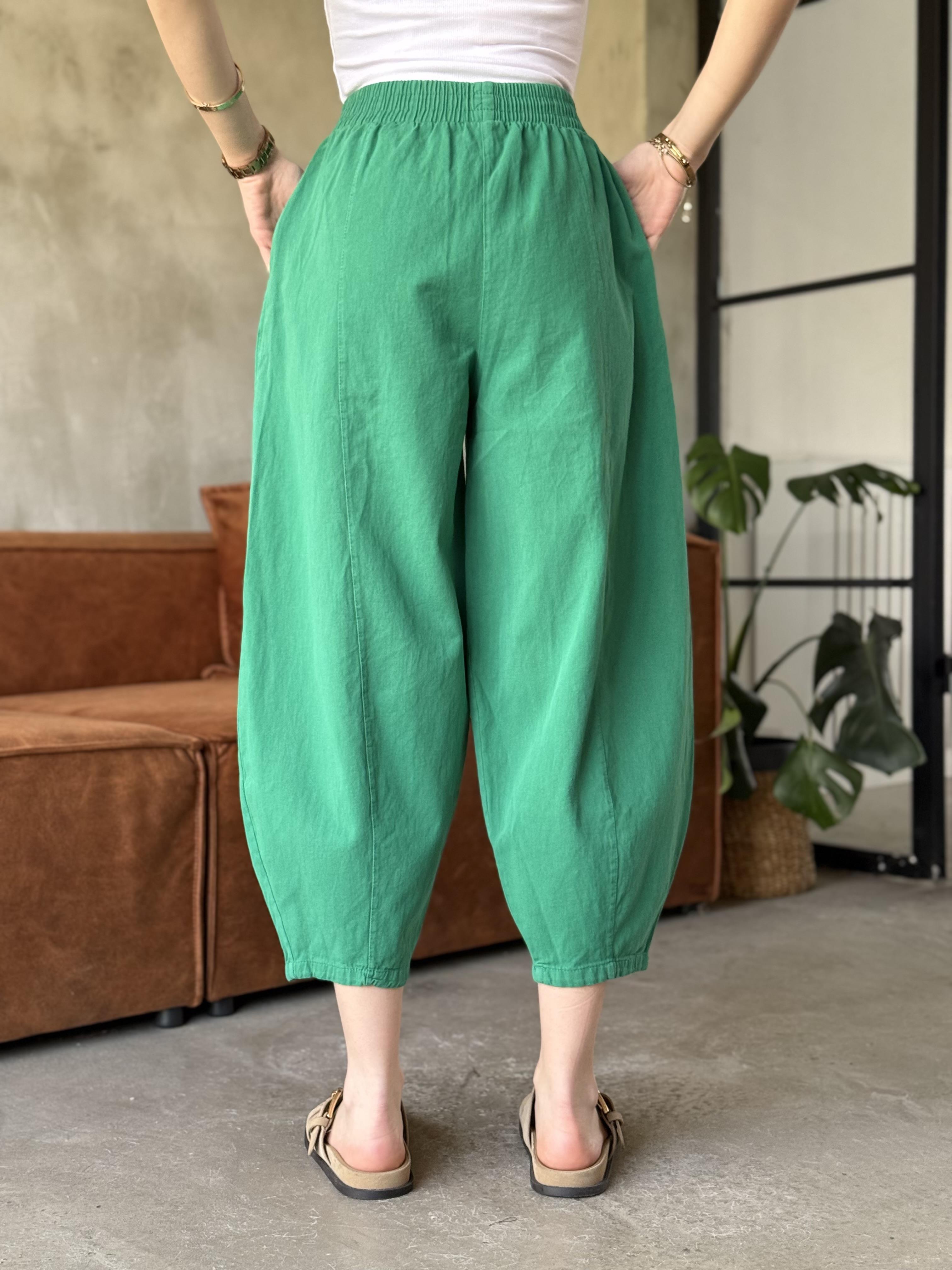 Gabardin Şalvar Pantolon - Yeşil