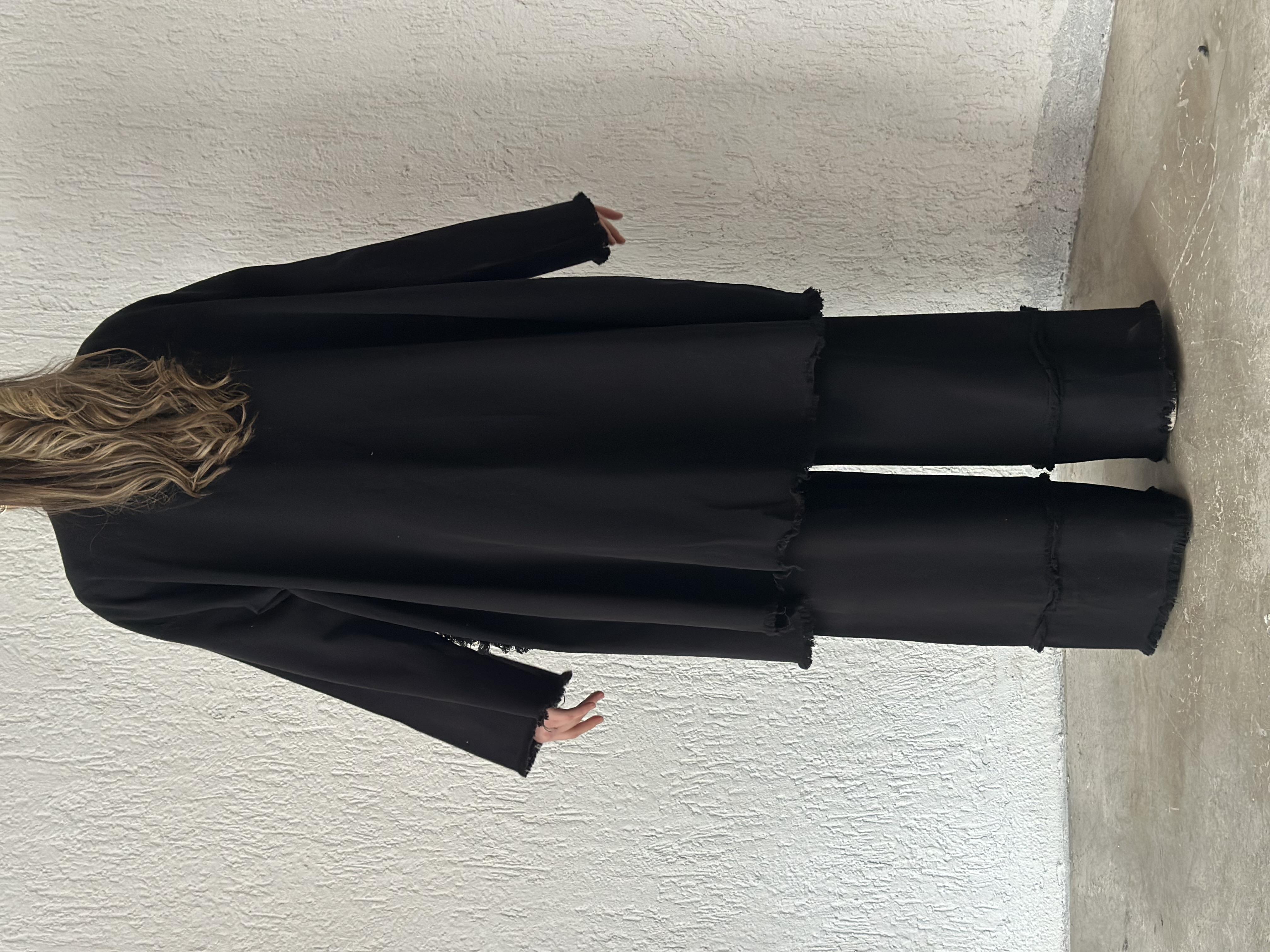 Gabardin Tasarım Kimono Pantolon Takım Siyah