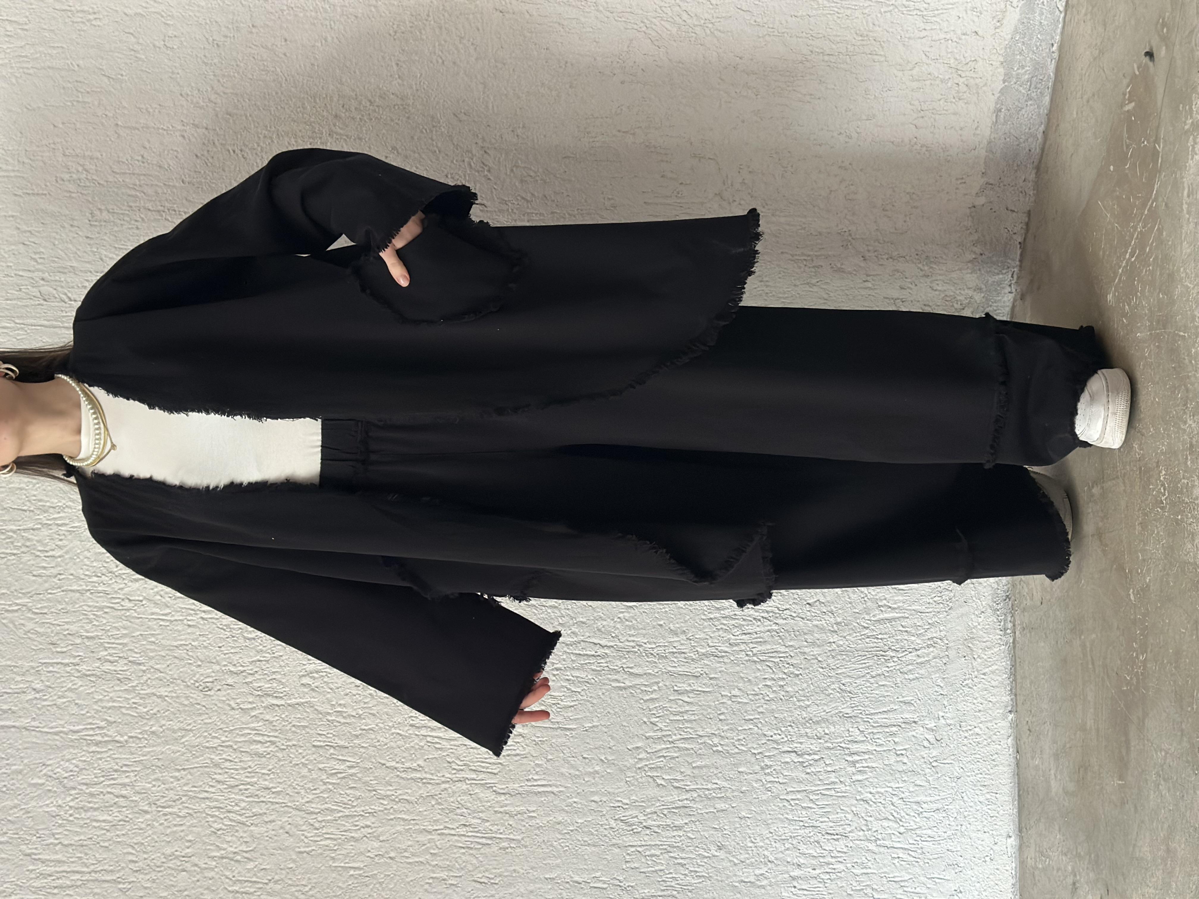 Gabardin Tasarım Kimono Pantolon Takım Siyah