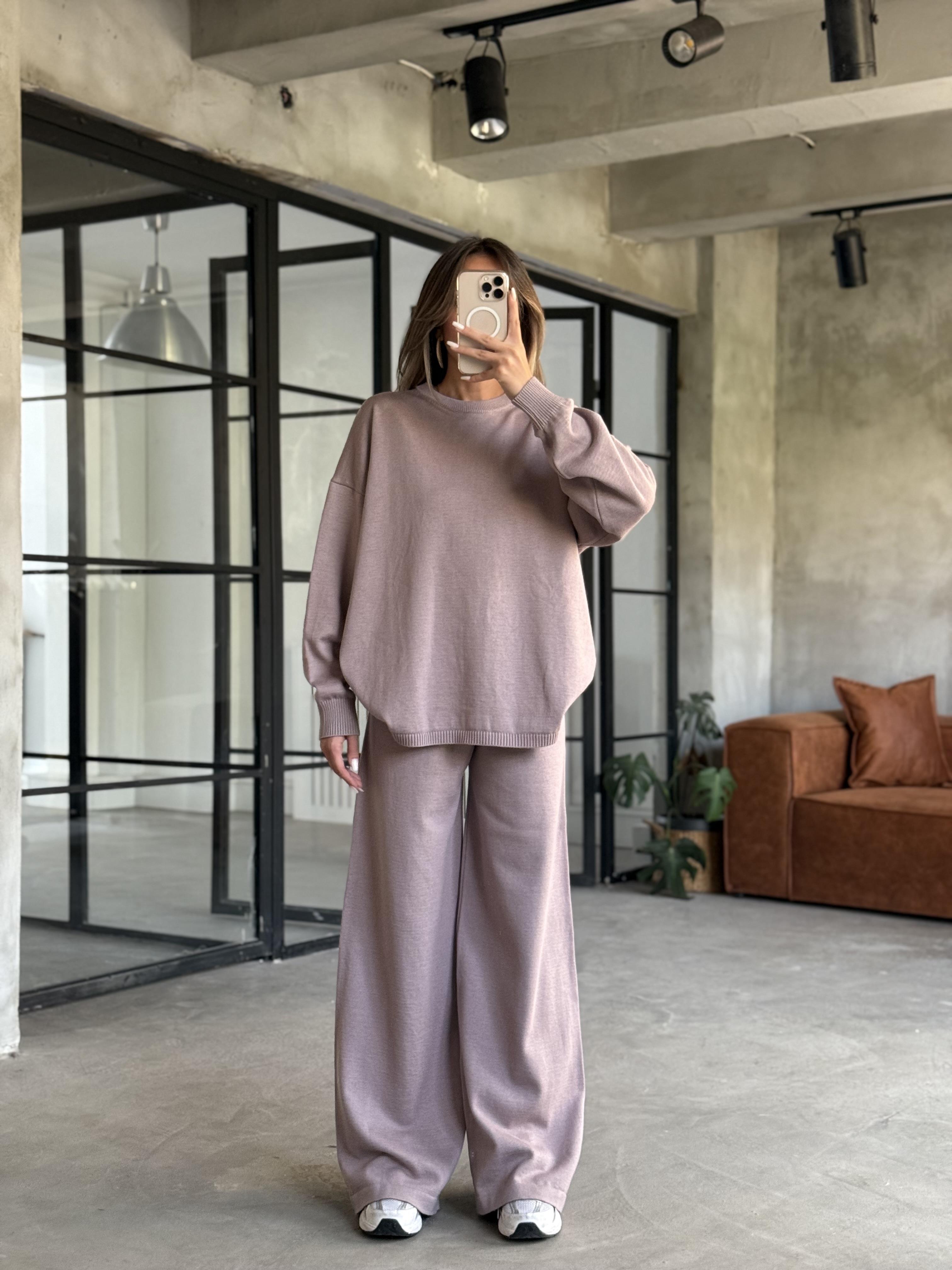 Gül Kurusu Basic Oversize Triko Takım