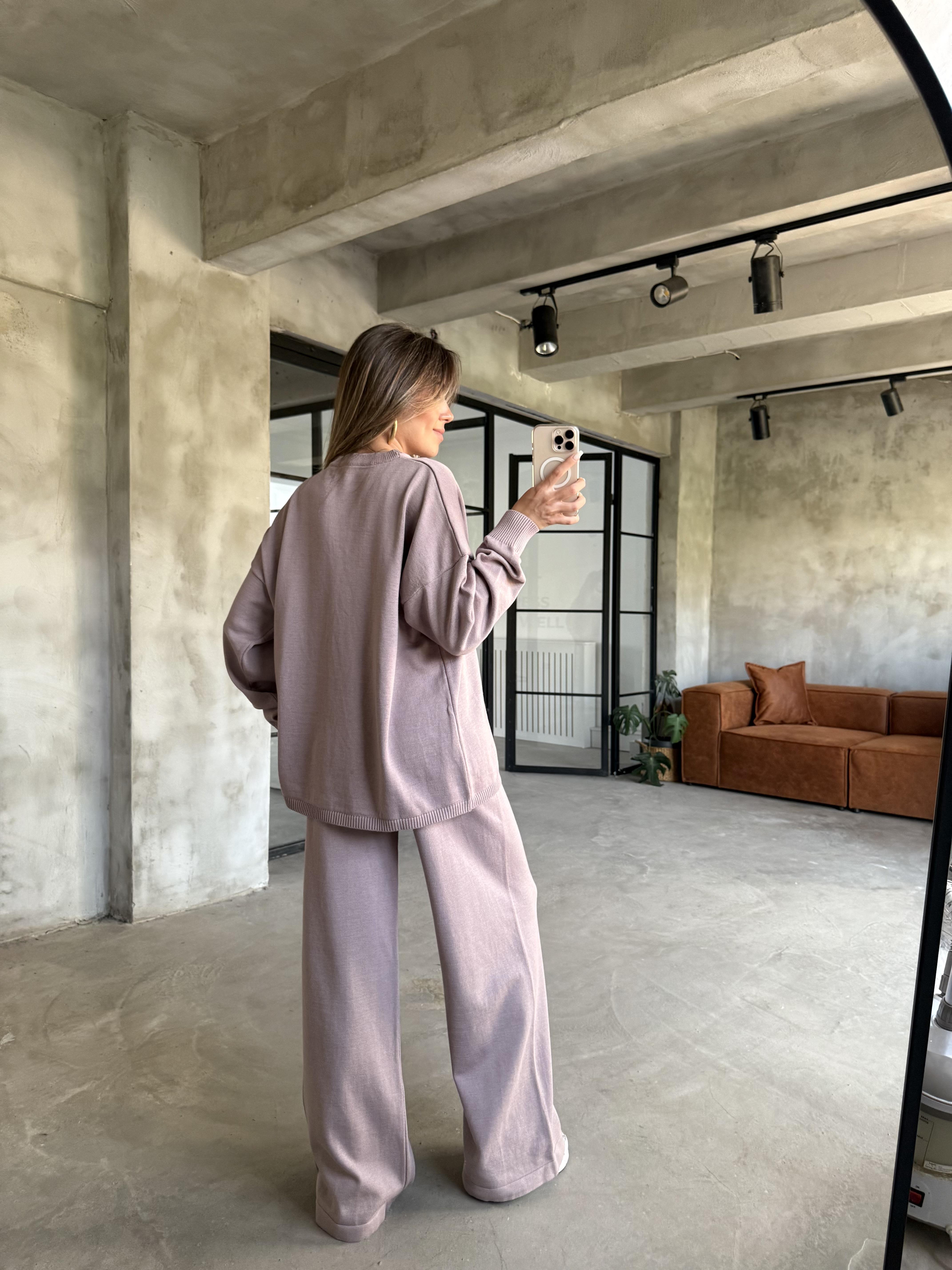 Gül Kurusu Basic Oversize Triko Takım