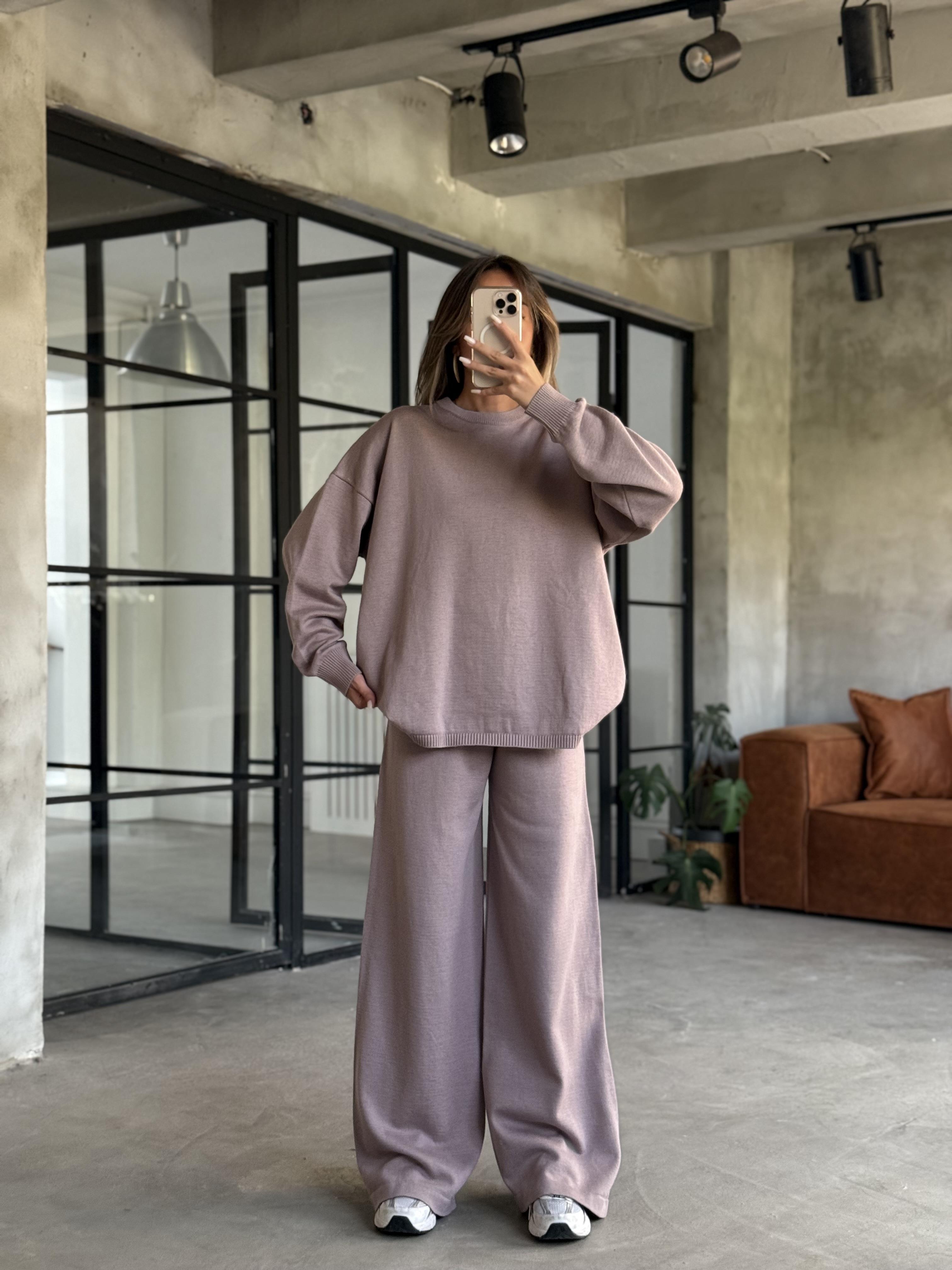Gül Kurusu Basic Oversize Triko Takım