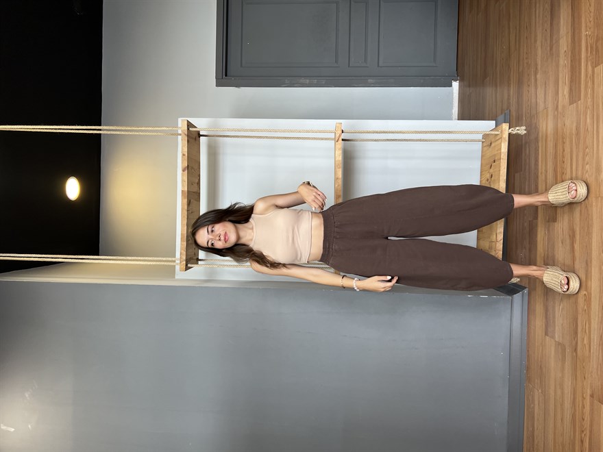 Halter Yaka Crop - Camel