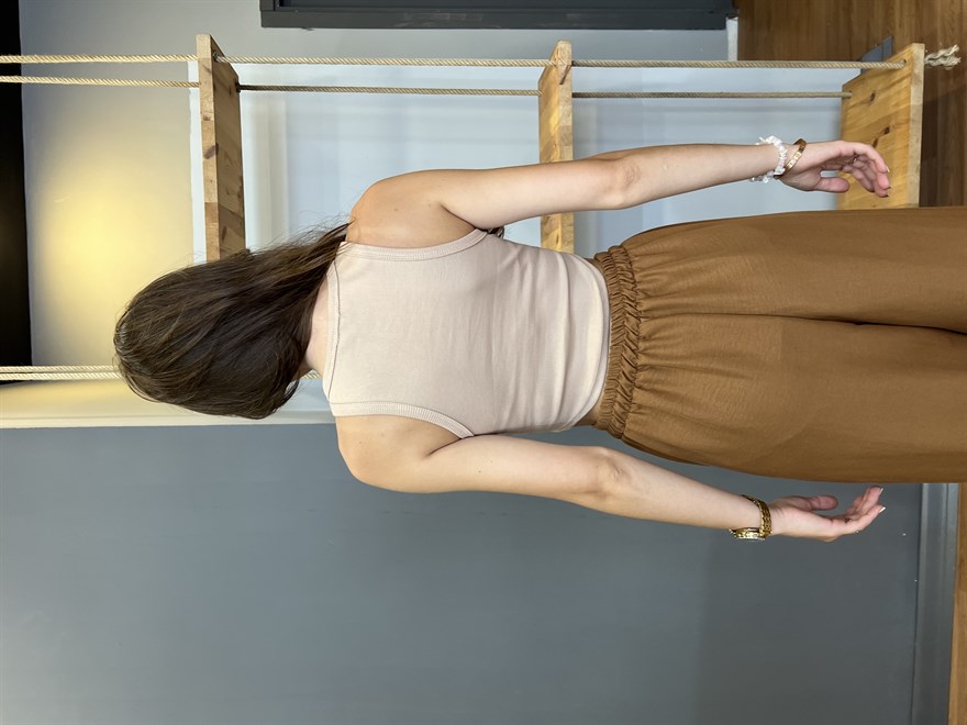 Halter Yaka Crop - Camel